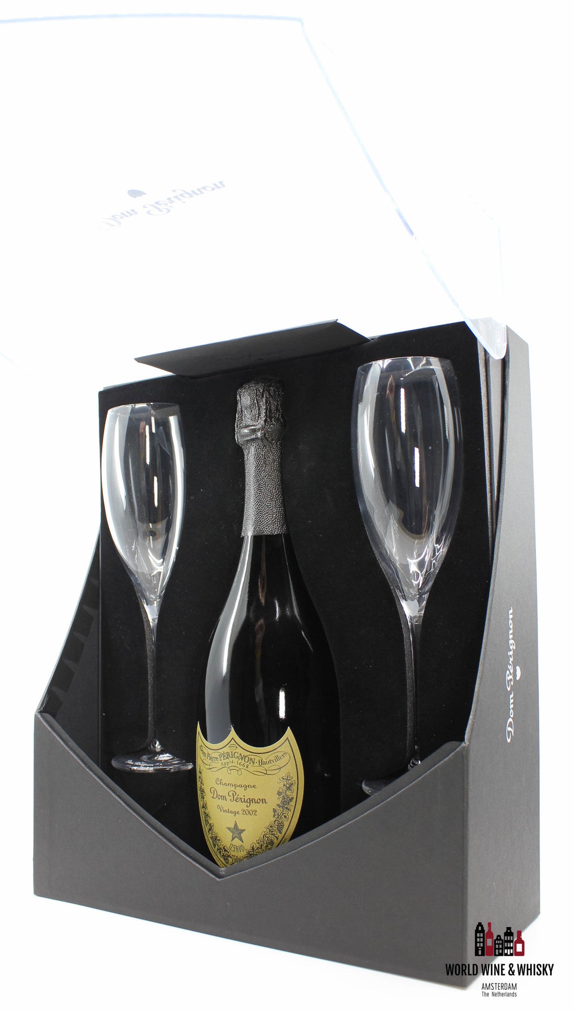 Dom Perignon 2002 Vintage Champagne Brut in giftbox + 2 glasses