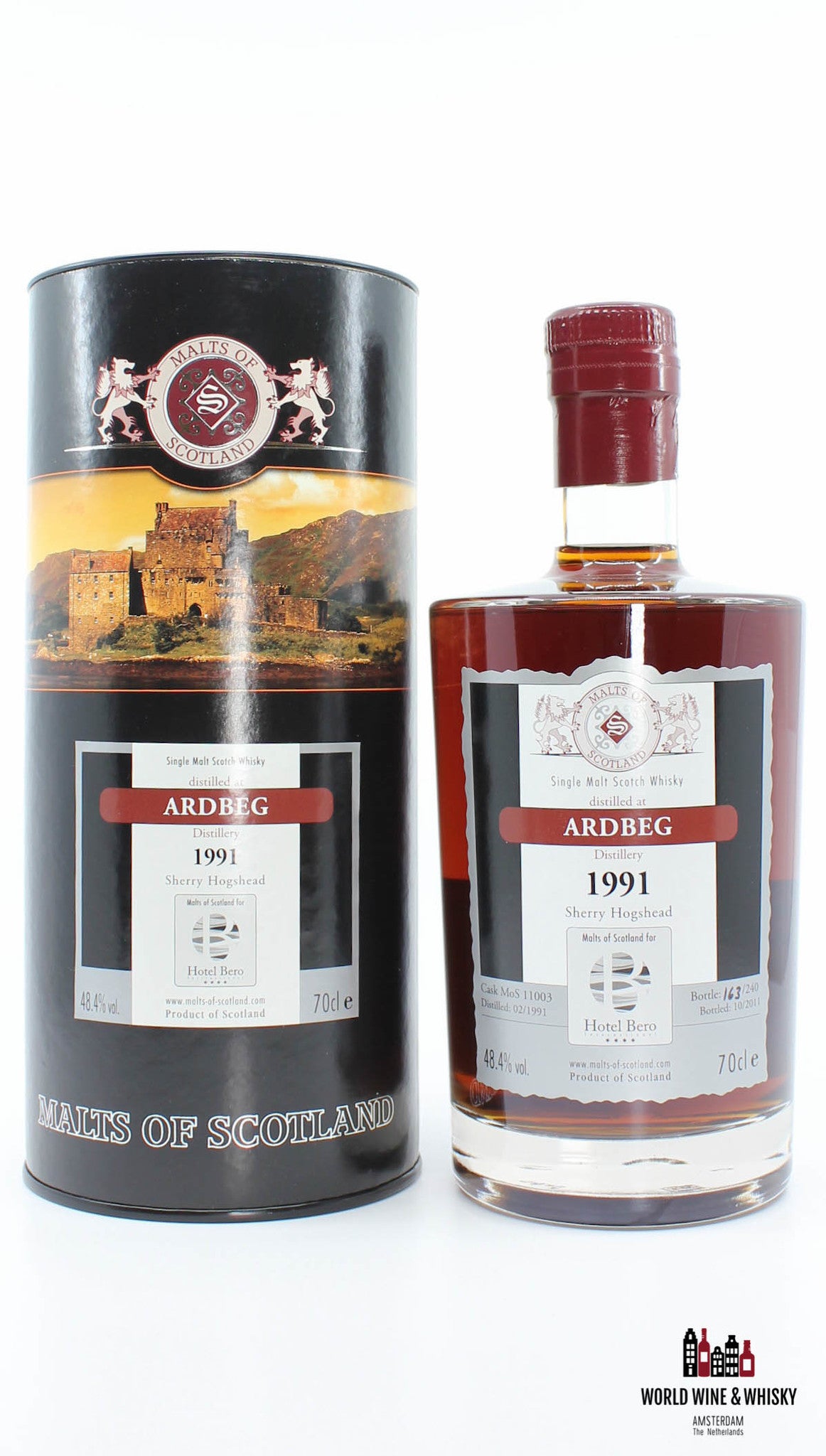 Ardbeg 20 Years Old 1991 2011 - 90 Years Hotel Bero International - Cask MoS 11003 48.4%