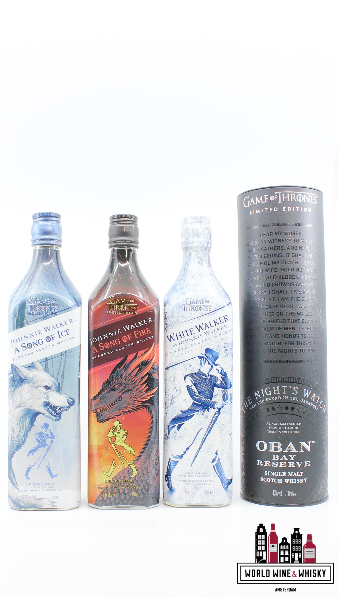 Full set Game of Thrones - Lagavulin, Clynelish, Talisker, Oban, Dalwhinnie, Singleton, Cardhu, Royal Lochnagar, Mortlach & Johnnie Walker (12 bottles)