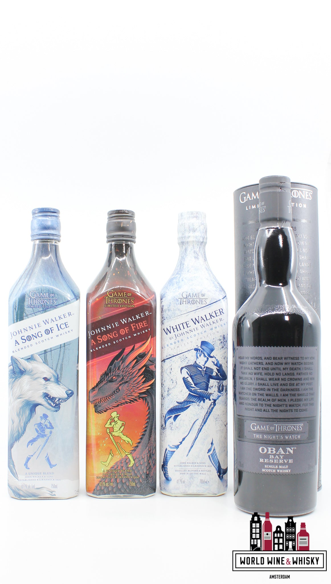 Full set Game of Thrones - Lagavulin, Clynelish, Talisker, Oban, Dalwhinnie, Singleton, Cardhu, Royal Lochnagar, Mortlach & Johnnie Walker (12 bottles)