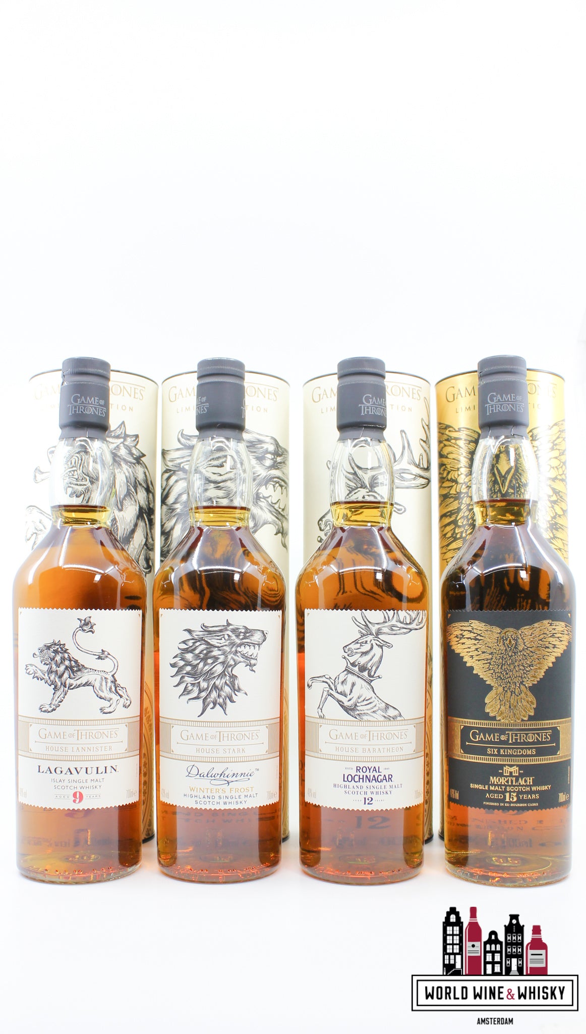 Full set Game of Thrones - Lagavulin, Clynelish, Talisker, Oban, Dalwhinnie, Singleton, Cardhu, Royal Lochnagar, Mortlach & Johnnie Walker (12 bottles)