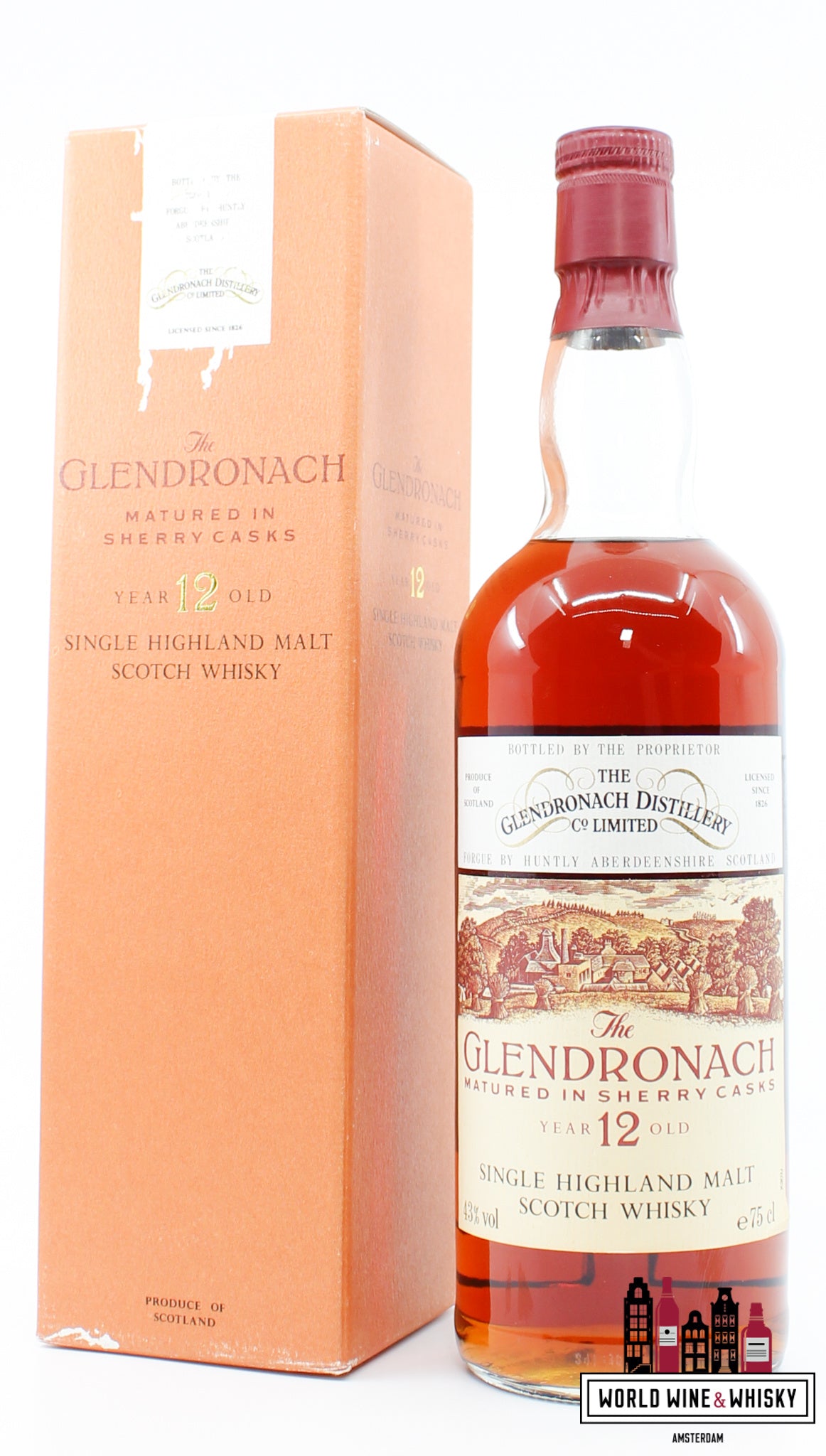 Glendronach 12 Years Old - Sherry Casks - 80s bottling 43%