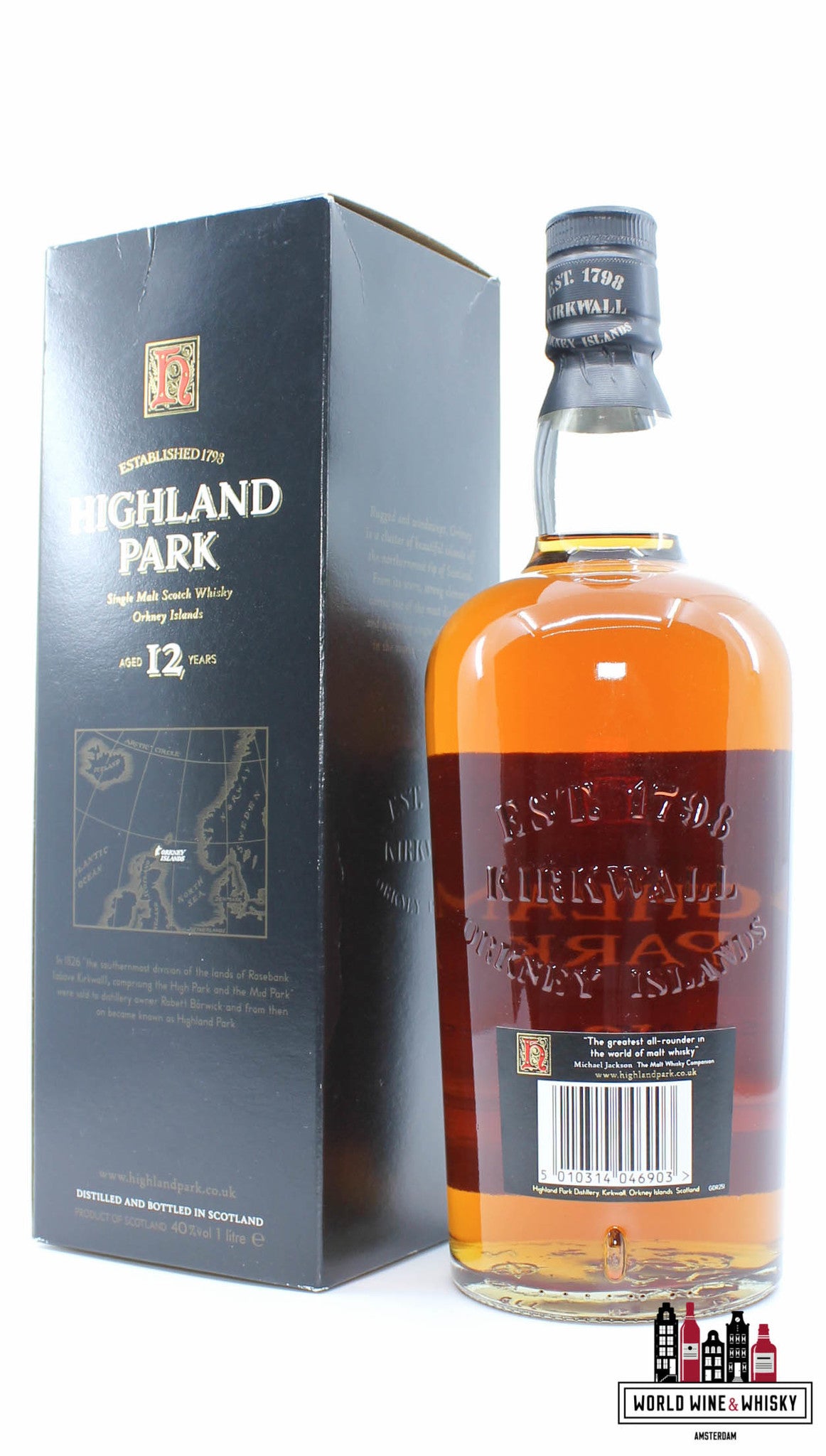 Highland Park 12 Years Old - Sunset Label, Old Label 40% 1000ml (1 Liter)