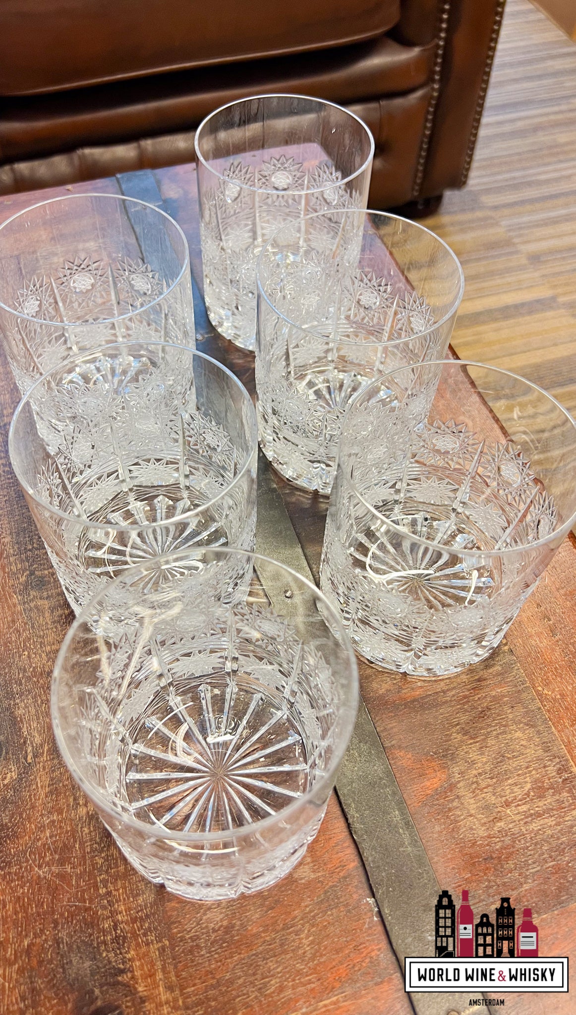 Luxury Crystal whisky and whiskey glasses - set of 6 glasses (Handmade and hand cut)
