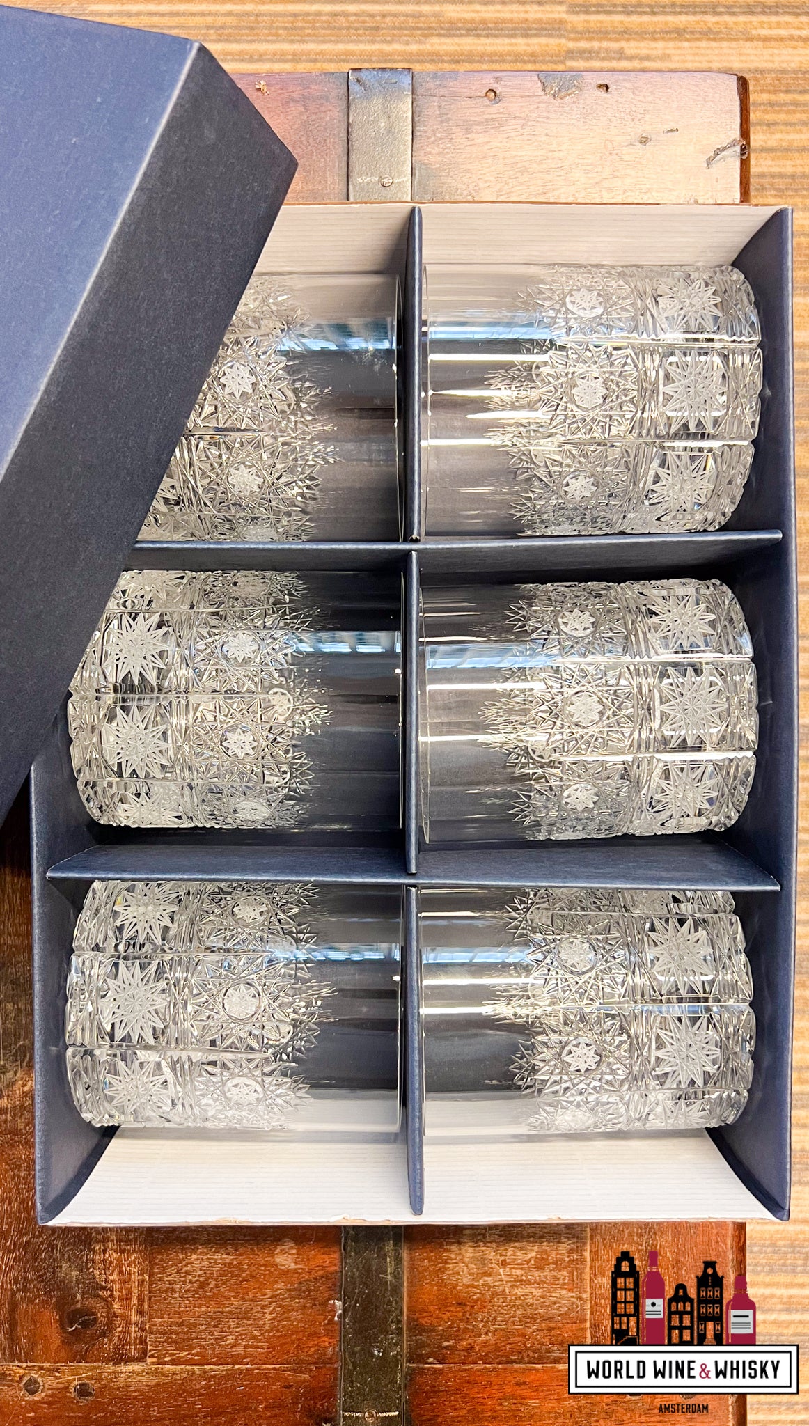 Luxury Crystal whisky and whiskey glasses - set of 6 glasses (Handmade and hand cut)