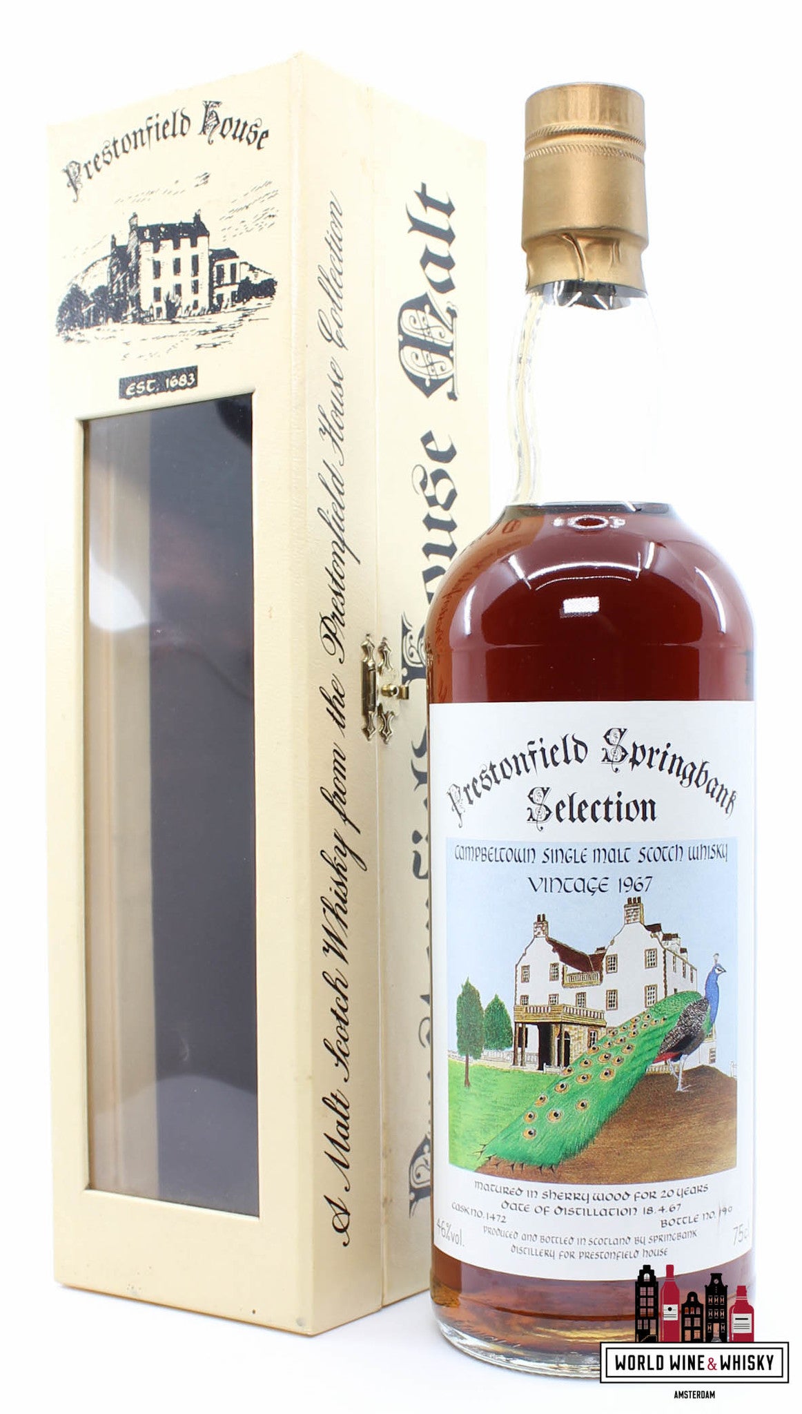 Springbank 20 Years Old 1967 - Prestonfield House - Cask 1472 - Signatory Vintage 46% 750ml