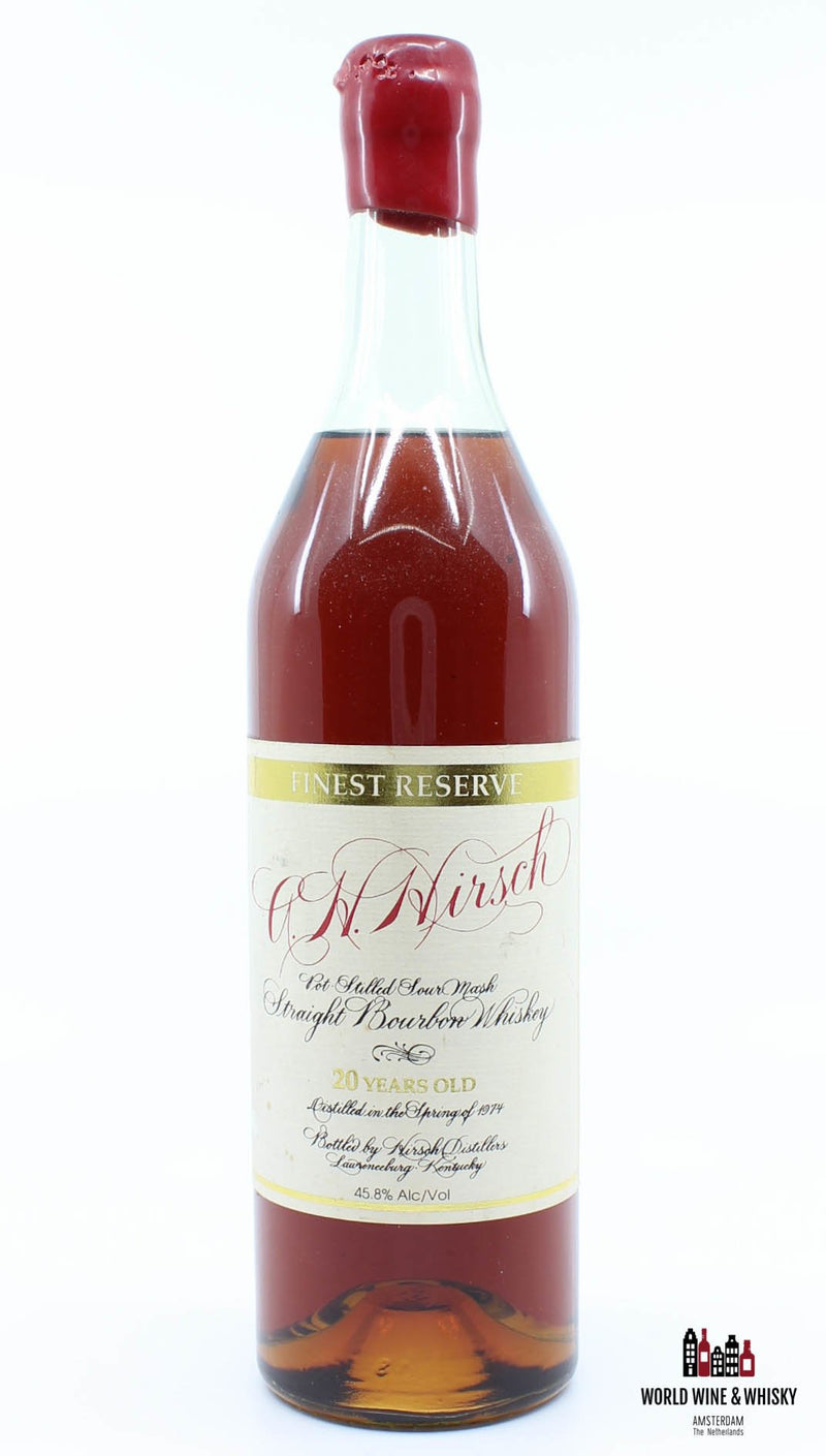 A.H. Hirsch 20 Years Old Spring 1974 Straight Bourbon Whiskey Red Wax 45.8% - WORLD WINE WHISKY 