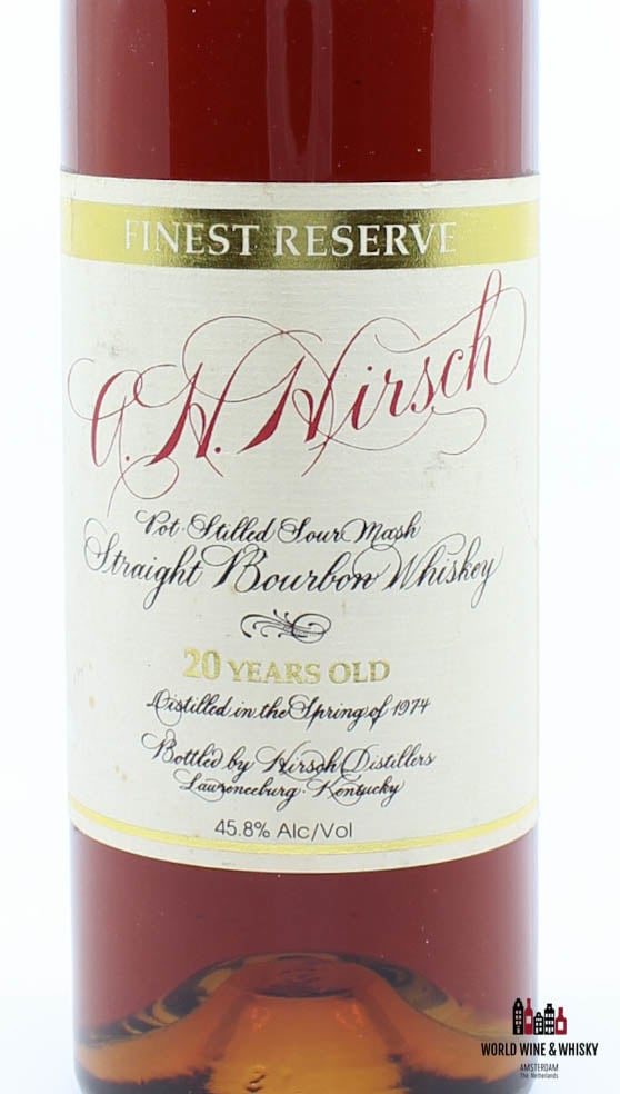 A.H. Hirsch 20 Years Old Spring 1974 Straight Bourbon Whiskey Red Wax 45.8% - WORLD WINE WHISKY 