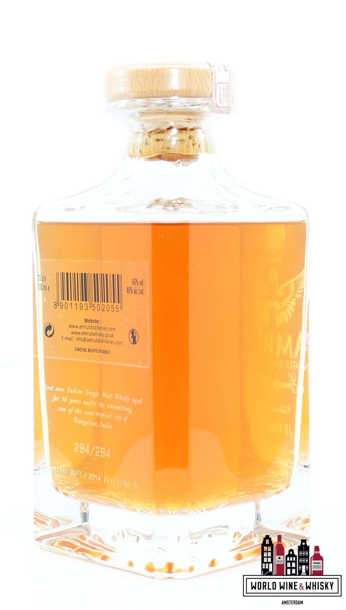 Amrut 10 Years Old 2014 - Greedy Angels - Chairman's Reserve - Batch No. 01 46% (1 of 284) - WORLD WINE WHISKY 