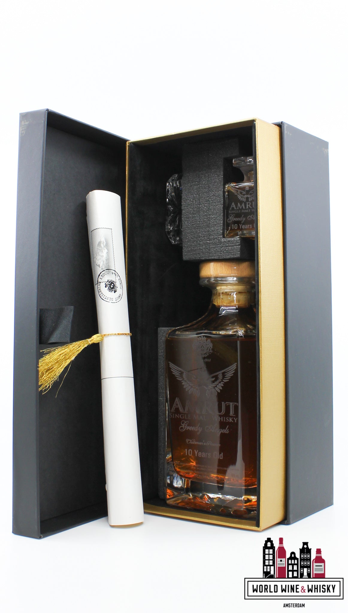 Amrut 10 Years Old 2014 - Greedy Angels - Chairman's Reserve - Batch No. 01 46% (1 of 284) - WORLD WINE WHISKY 