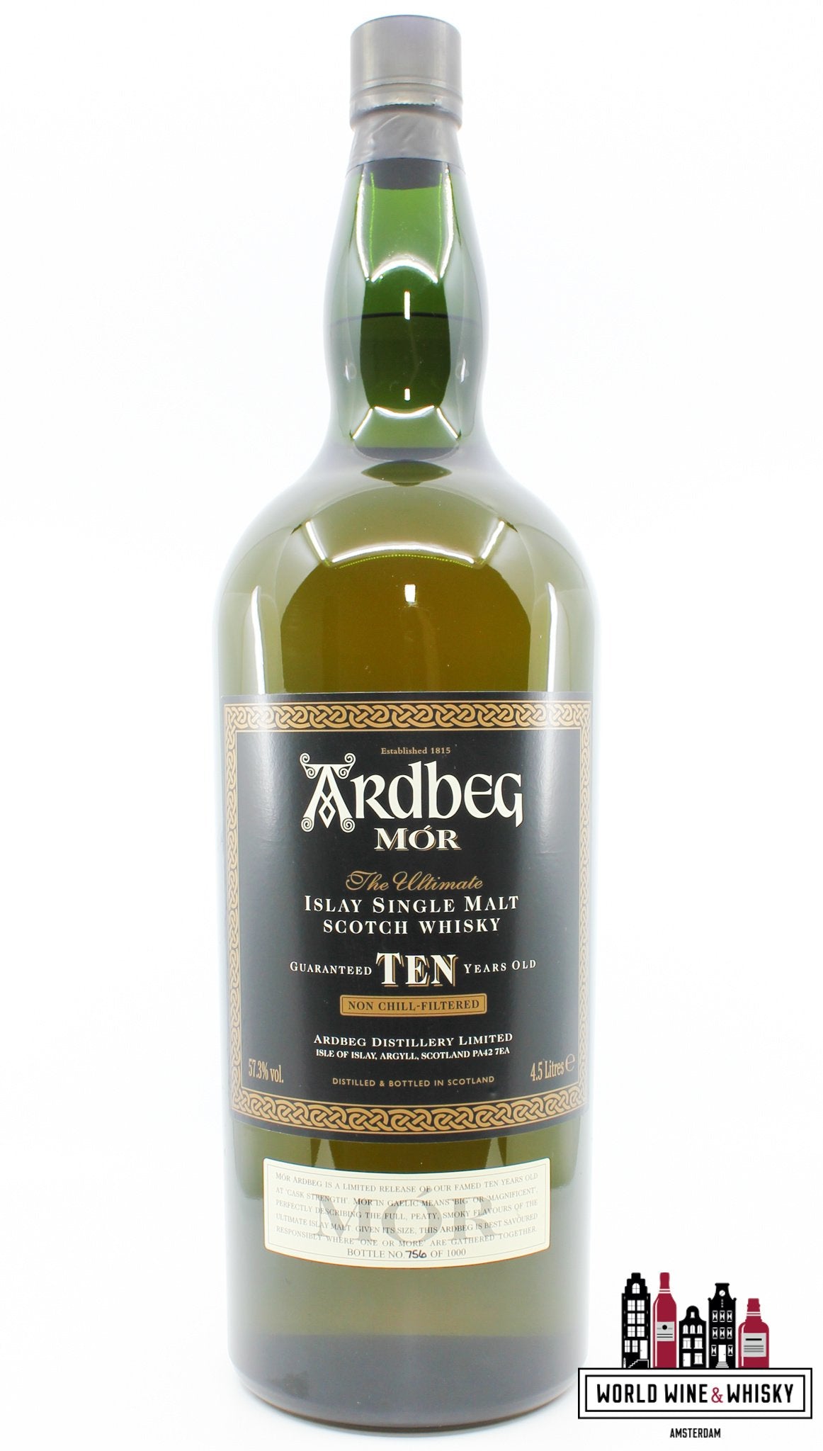 Ardbeg 10 Years Old 1997 2007 - Mór - TEN - 4500 ml / 4.5 liter 57.3% (1 of 1000) - WORLD WINE WHISKY 