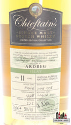 Ardbeg 11 Years Old 1998 2010 - Cask 1778 - Chieftain's Choice - Ian Macleod 50% (1 of 276) - WORLD WINE WHISKY 