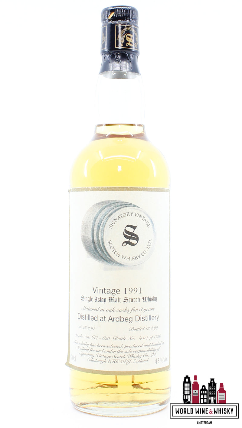 Ardbeg 8 Years Old 1991 1999 - Cask 617 & 620 - Signatory Vintage 43% (1 of 1730) - WORLD WINE WHISKY 
