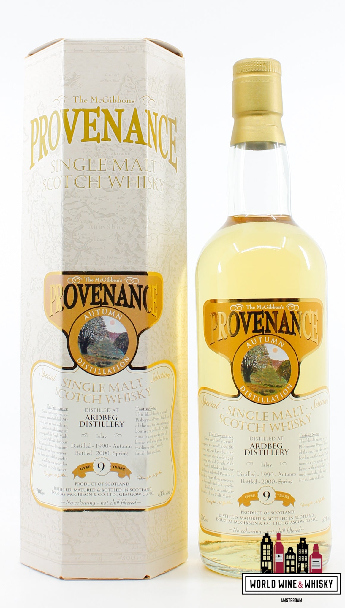 Ardbeg 9 Years Old 1990 2000 - Provenance - Autumn Distillation - Douglas McGibbon 43% - WORLD WINE WHISKY 