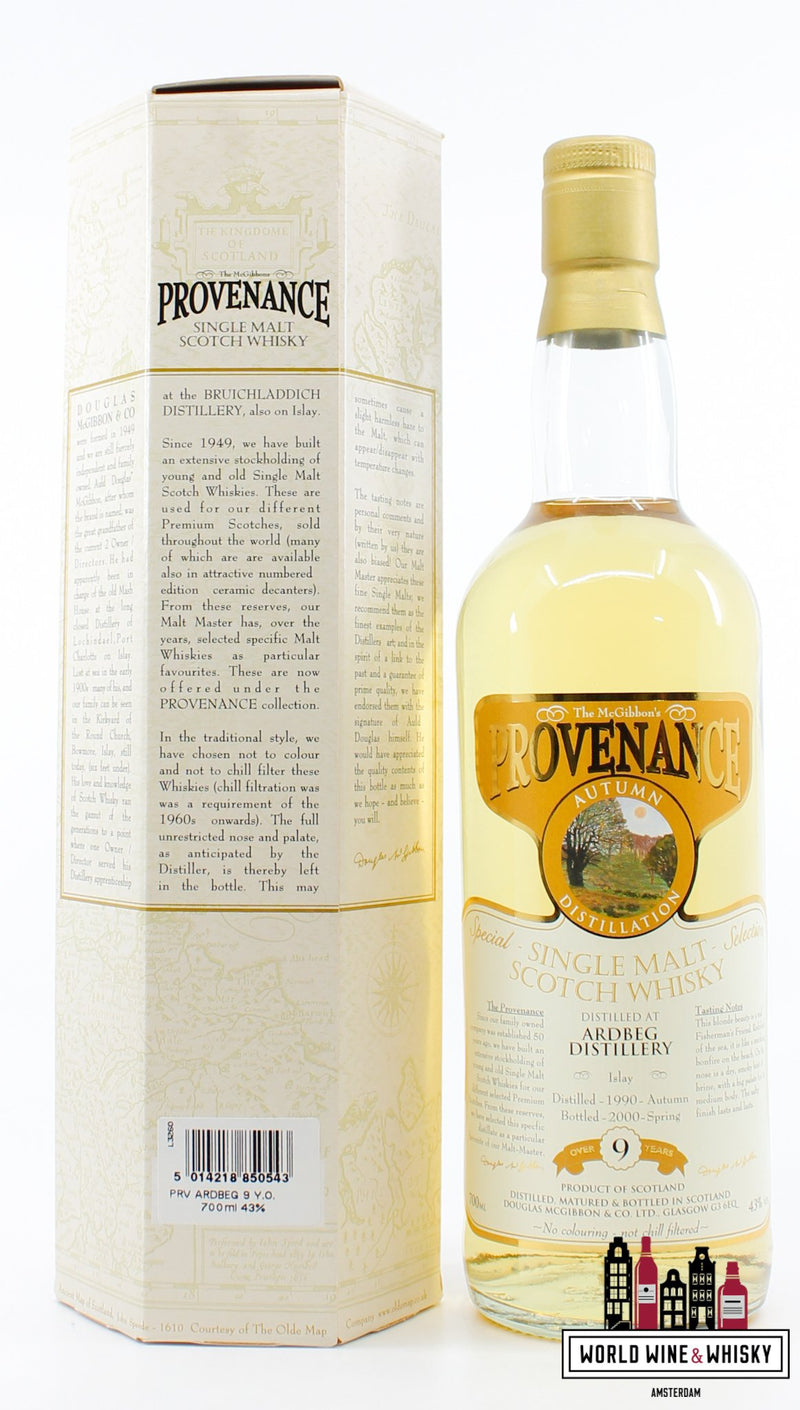 Ardbeg 9 Years Old 1990 2000 - Provenance - Autumn Distillation - Douglas McGibbon 43% - WORLD WINE WHISKY 