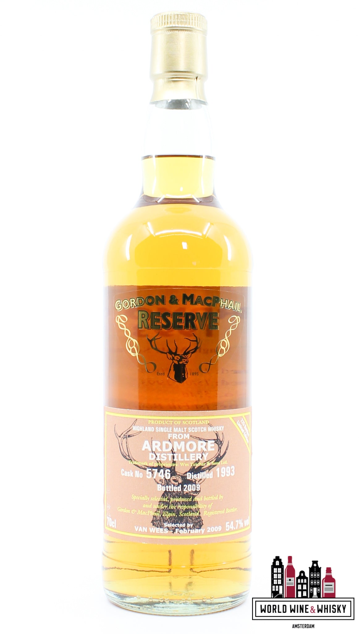 Ardmore 16 Years Old 1993 2009 - Reserve - Gordon & MacPhail - Cask 5746 54.7% (1 of 225) - WORLD WINE WHISKY 