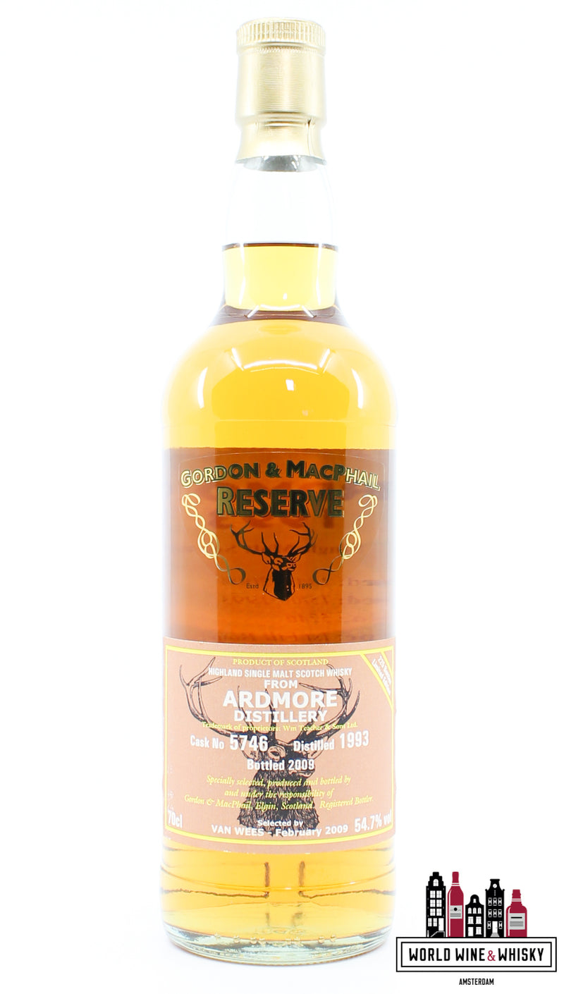 Ardmore 16 Years Old 1993 2009 - Reserve - Gordon & MacPhail - Cask 5746 54.7% (1 of 225) - WORLD WINE WHISKY 