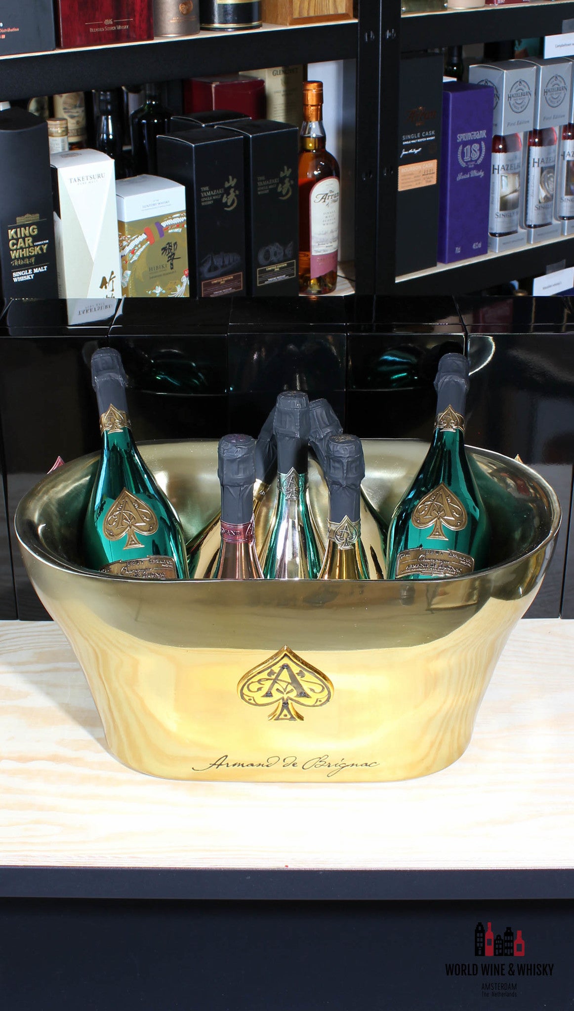 Armand de Brignac Gold Champange cooler/ice bucket XL 'Ace of Spades' (for 7 bottles) - WORLD WINE WHISKY 