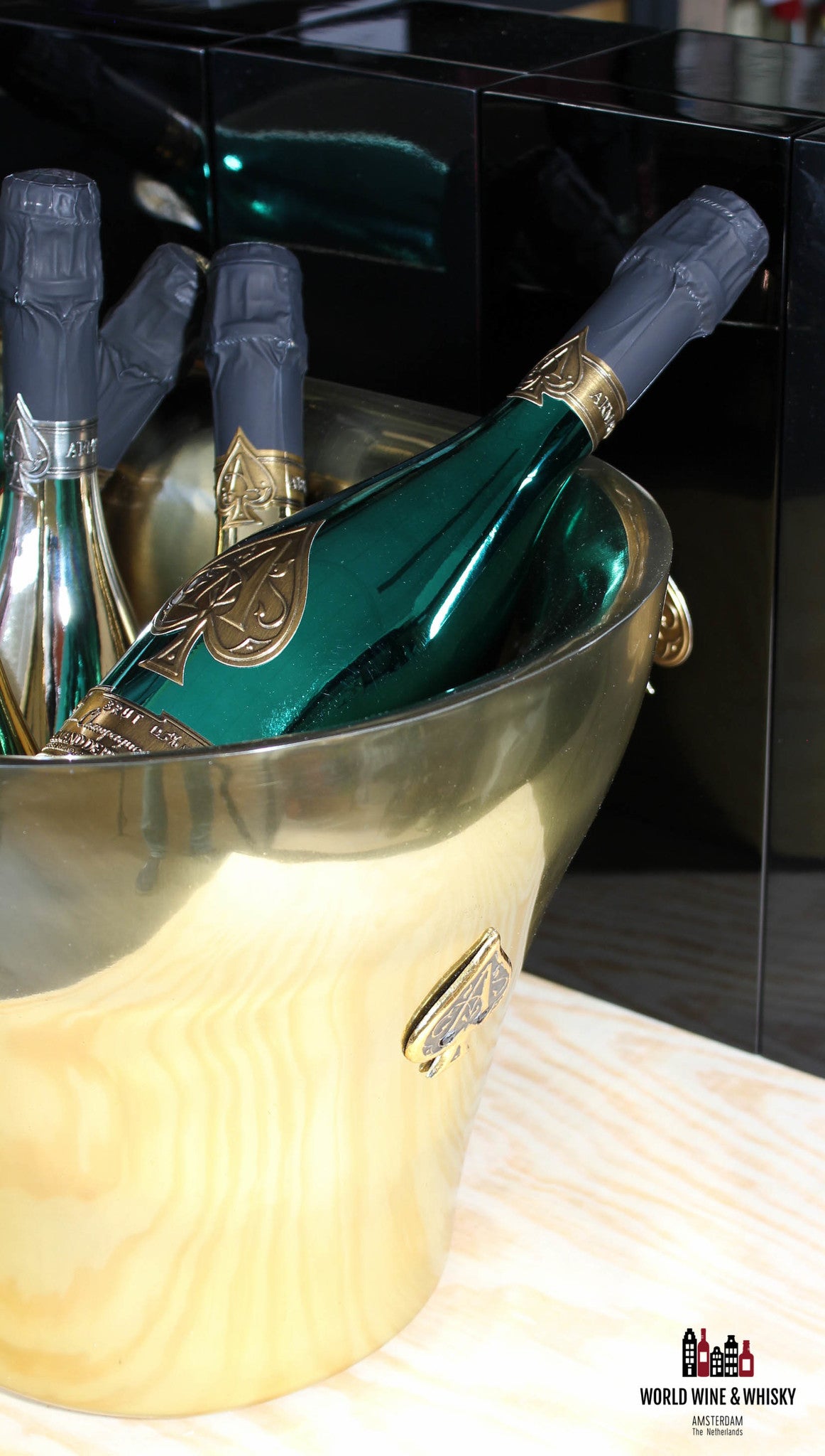 Armand de Brignac Gold Champange cooler/ice bucket XL 'Ace of Spades' (for 7 bottles) - WORLD WINE WHISKY 