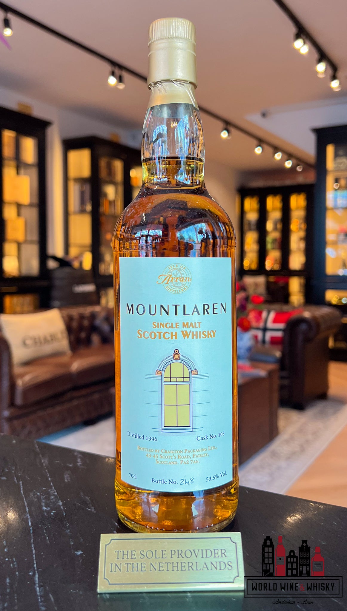 Arran 19 Years Old 1996 2015 - MountLaren - Cask 103 - Private Cask 53.5% (1 of 289) - WORLD WINE WHISKY 