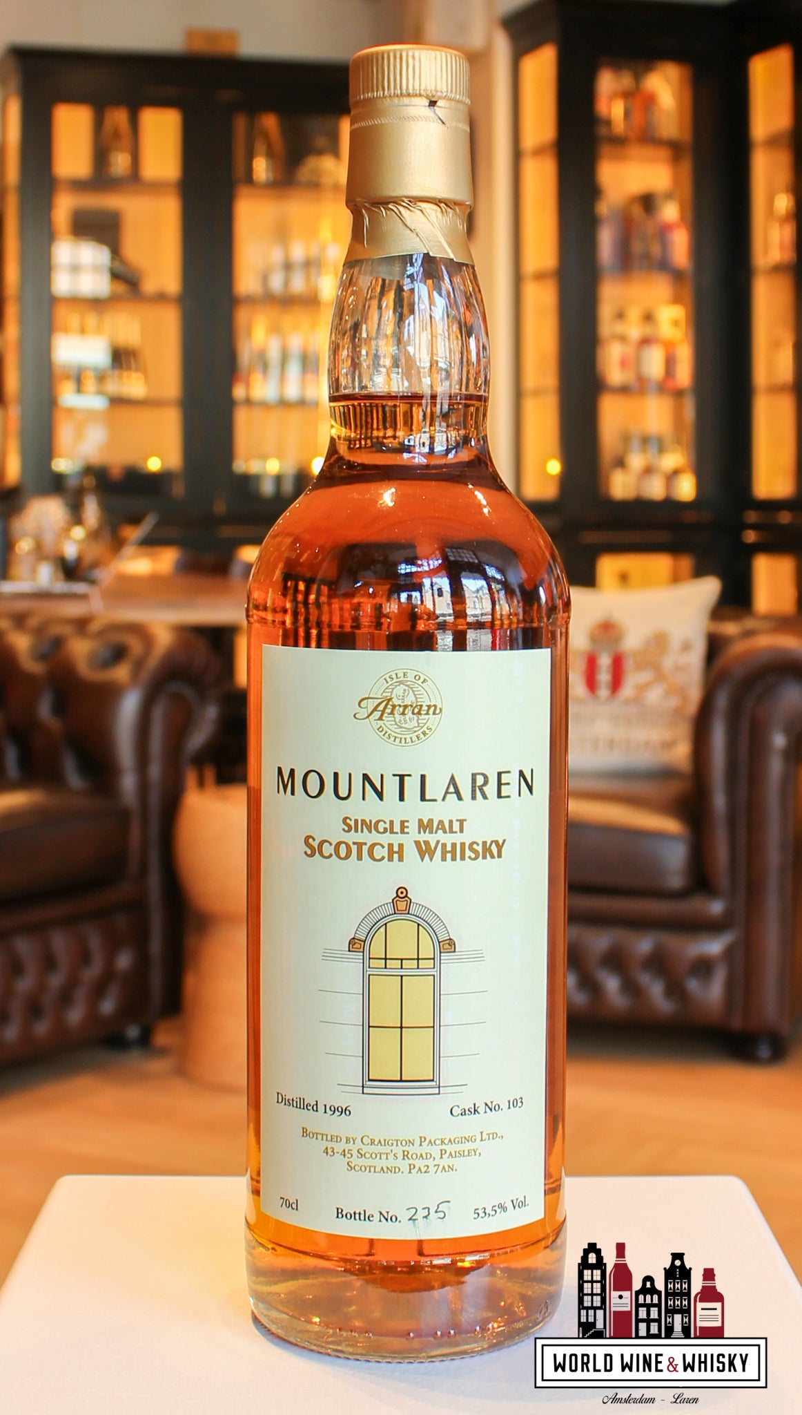 Arran 19 Years Old 1996 2015 - MountLaren - Cask 103 - Private Cask 53.5% (1 of 289) 1 