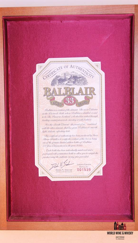 Balblair 33 Years Old 1970 2003 45.4% - WORLD WINE WHISKY 