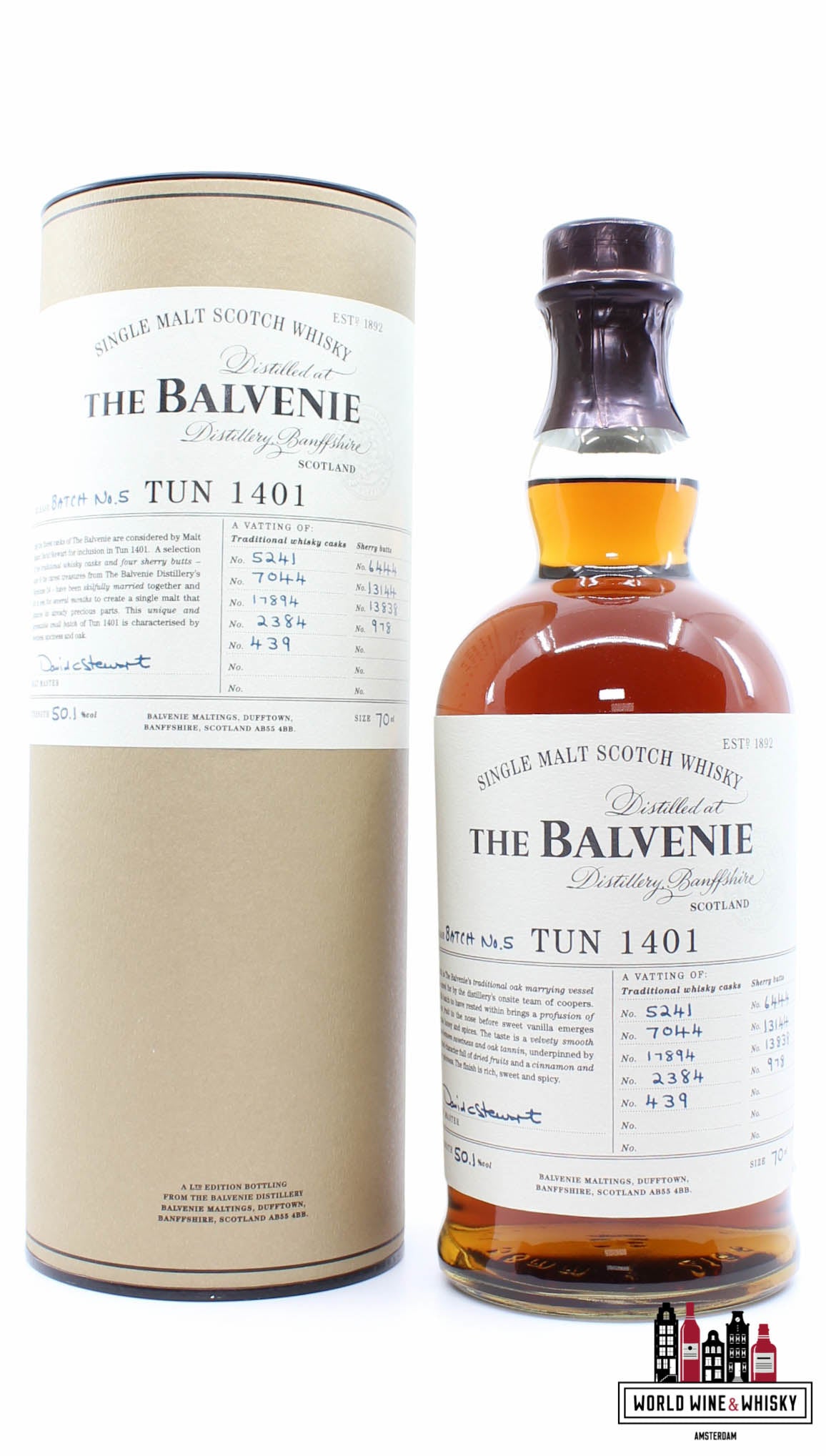 Balvenie Tun 1401 Release Batch No. 5 2012 50.1% (1 of 2862) - WORLD WINE WHISKY 