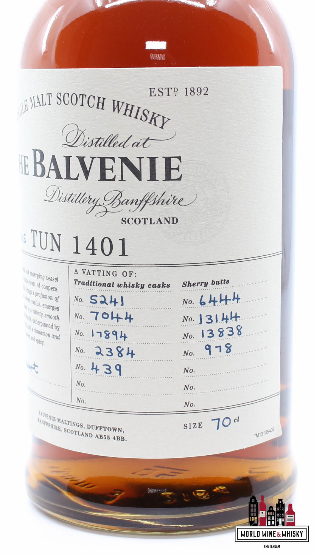 Balvenie Tun 1401 Release Batch No. 5 2012 50.1% (1 of 2862) - WORLD WINE WHISKY 