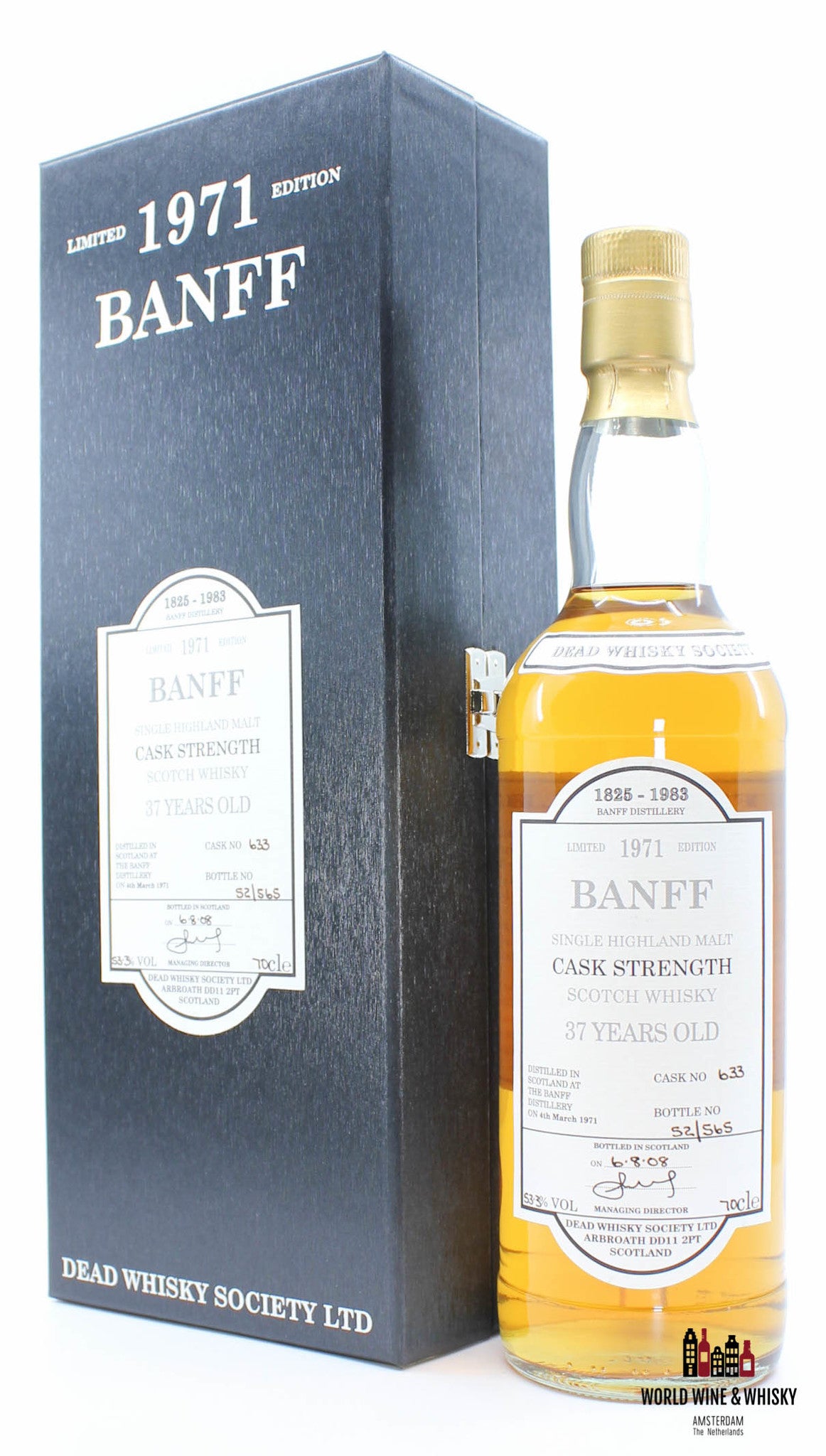 Banff 37 Years Old 1971 2008 - Cask 633 - Dead Whisky Society 53.3% (Closed Distillery) - WORLD WINE WHISKY 