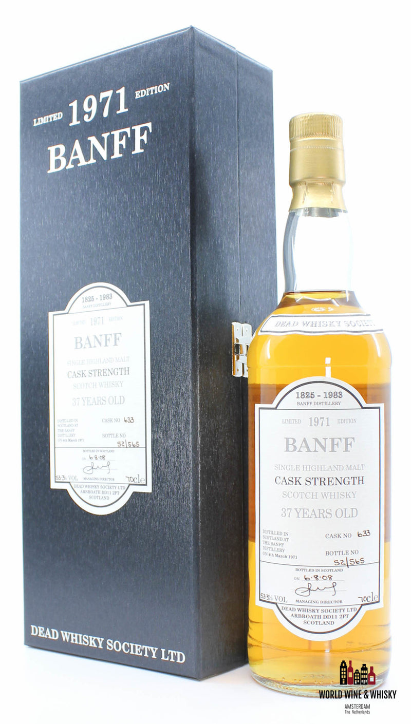 Banff 37 Years Old 1971 2008 - Cask 633 - Dead Whisky Society 53.3% (Closed Distillery) - WORLD WINE WHISKY 
