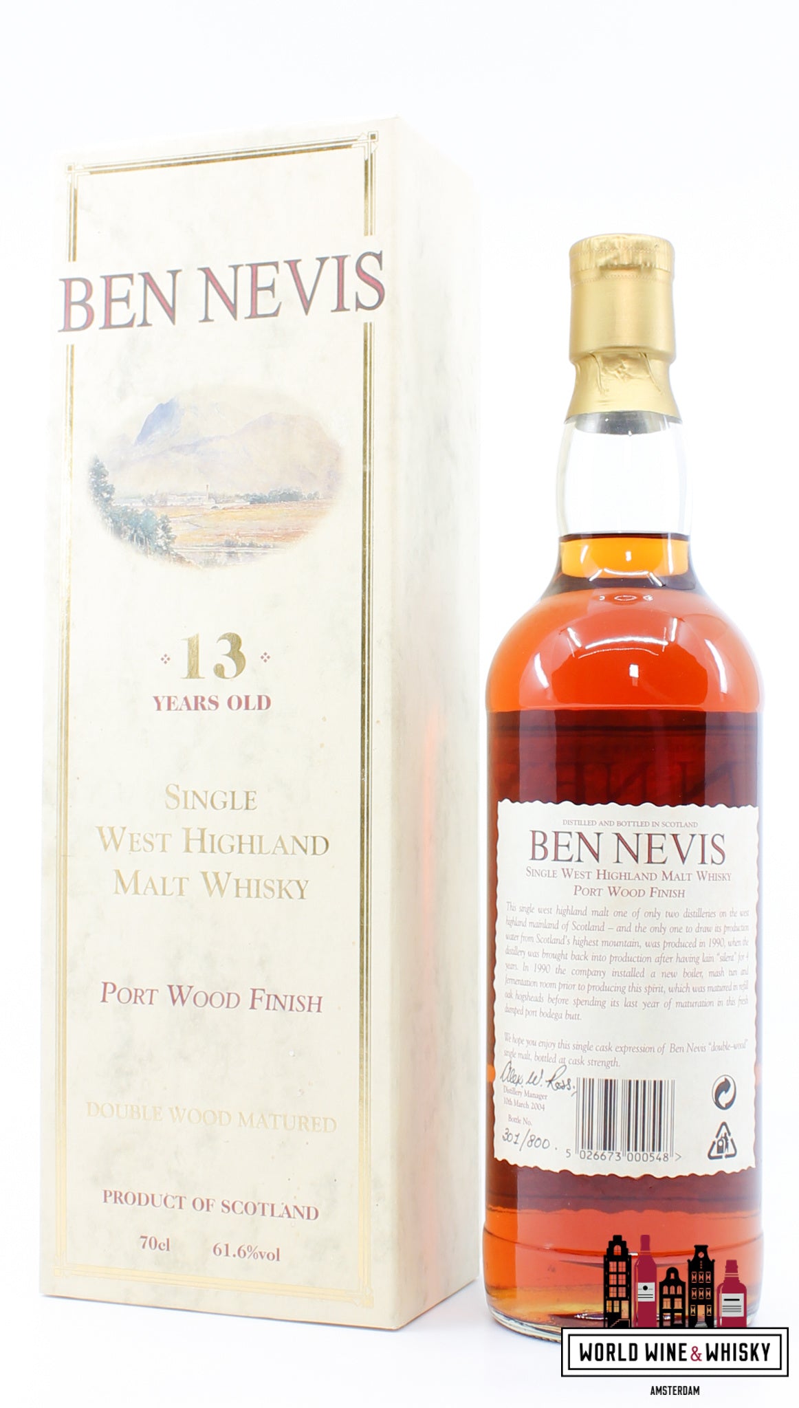 Ben Nevis 13 Years Old 1990 2004 - Port Wood Finish 61.6% (1 of 800) - WORLD WINE WHISKY 