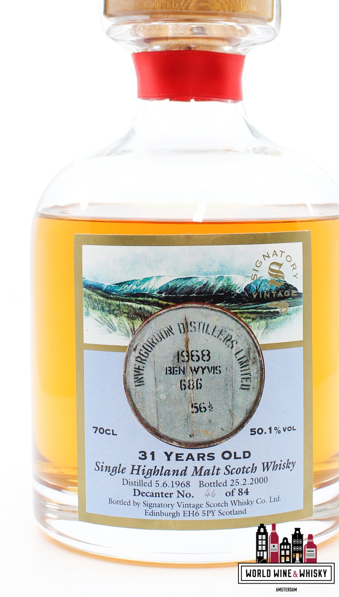 Ben Wyvis 31 Years Old 1968 2000 - Vintage Collection - Signatory Vintage - Cask 686 50.1% (1 of 84) - WORLD WINE WHISKY 