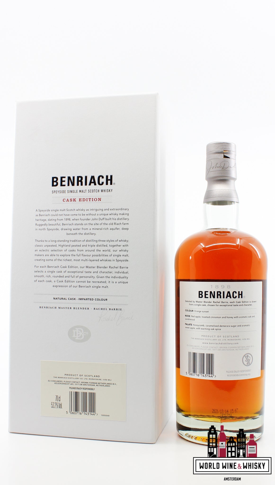 BenRiach 24 Years Old 1997 2021 - Cask Edition - Cask 7423 - Virgin Oak Barrel 53.2% (1 of 244) - WORLD WINE WHISKY 