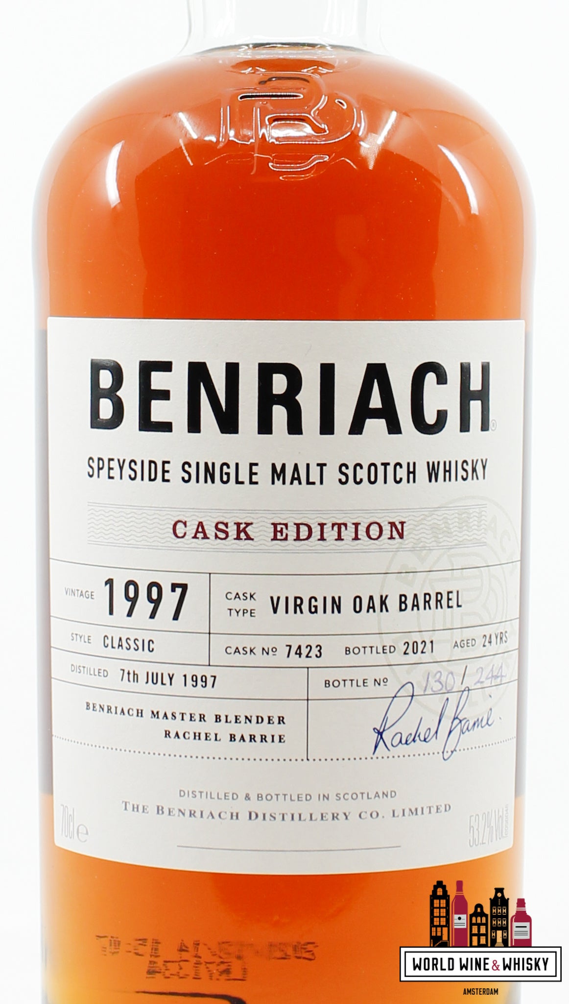 BenRiach 24 Years Old 1997 2021 - Cask Edition - Cask 7423 - Virgin Oak Barrel 53.2% (1 of 244) - WORLD WINE WHISKY 