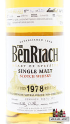 BenRiach 28 Years Old 1978 2006 - Limited Release - Single Cask Bottling Batch 3 - Cask 1596 54% (1 Of 201) - WORLD WINE WHISKY 