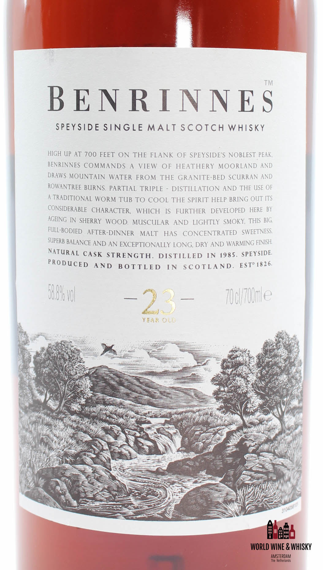 Benrinnes 23 Years Old 1985 2009 58.8% (one of 6000 bottles) - WORLD WINE WHISKY 