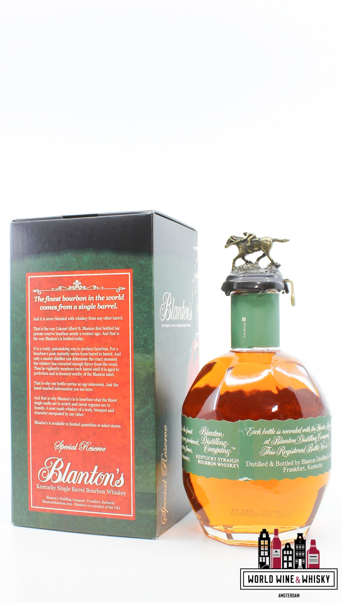 Blanton's 2022 - Single Barrel Bourbon - Special Reserve - Barrel 141 40% (green label) - damaged label - WORLD WINE WHISKY 