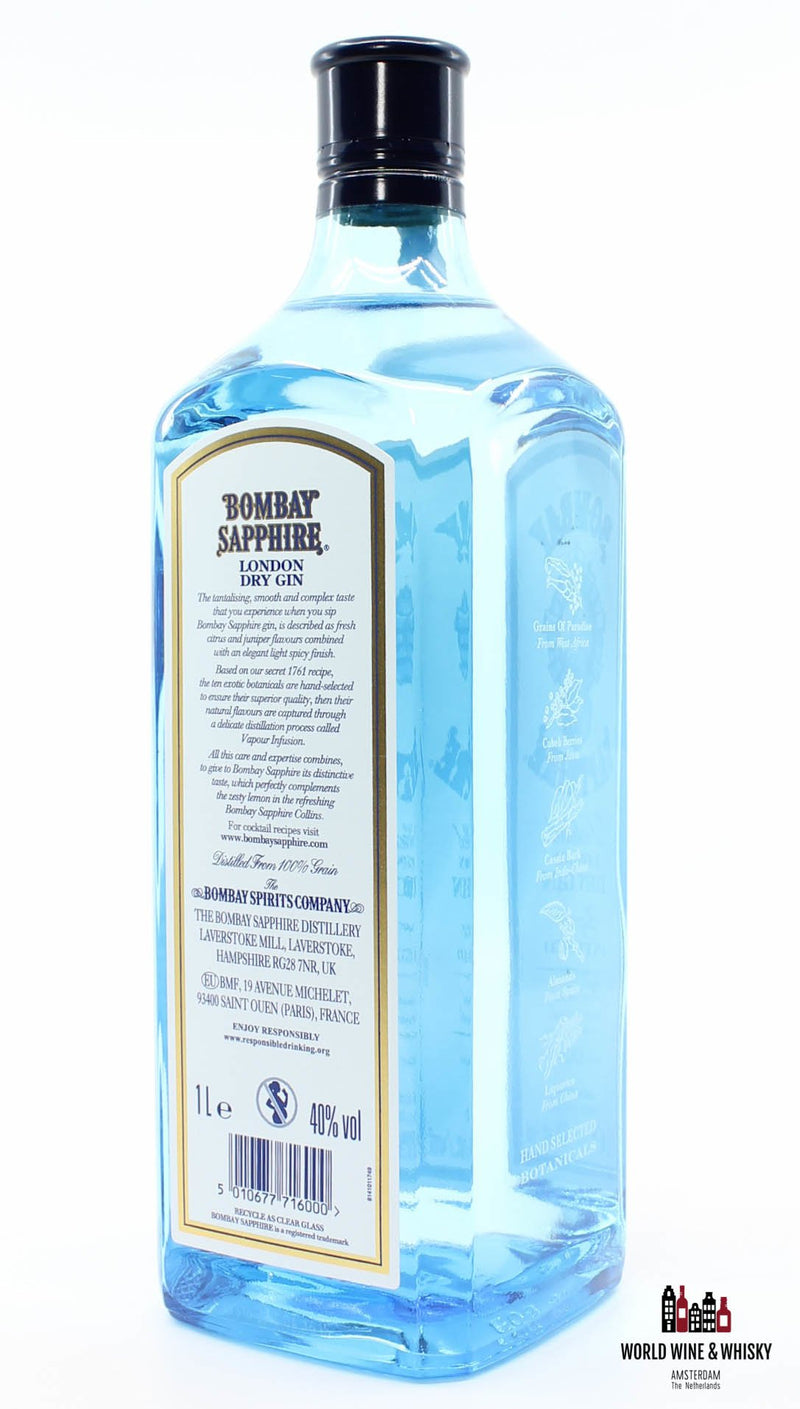 Bombay Sapphire - London Dry Gin 40% 1 Liter - WORLD WINE WHISKY 