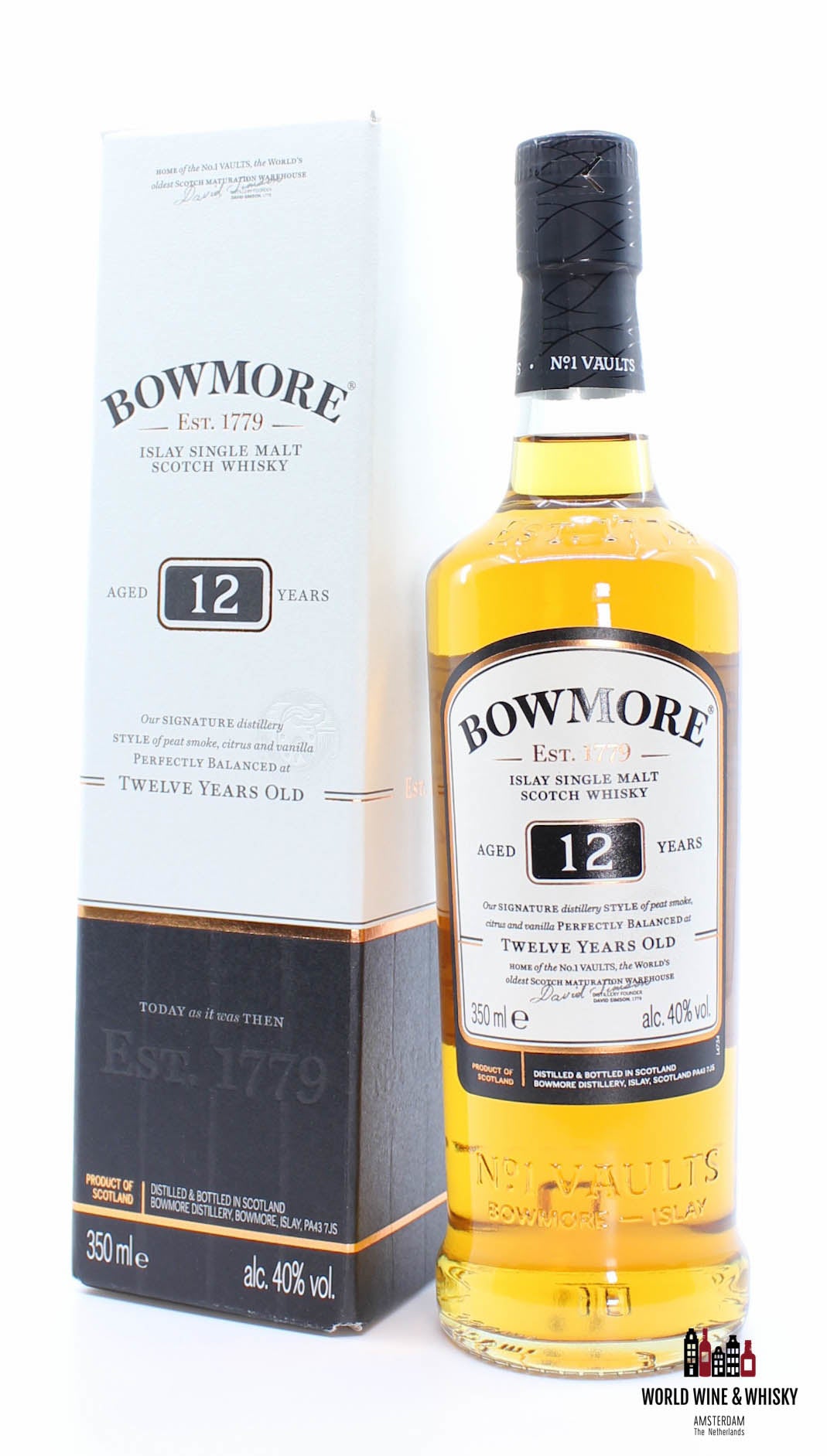 Bowmore 12 Years Old Islay Single Malt Scotch Whisky 40% 350ml (35cl) - WORLD WINE WHISKY 