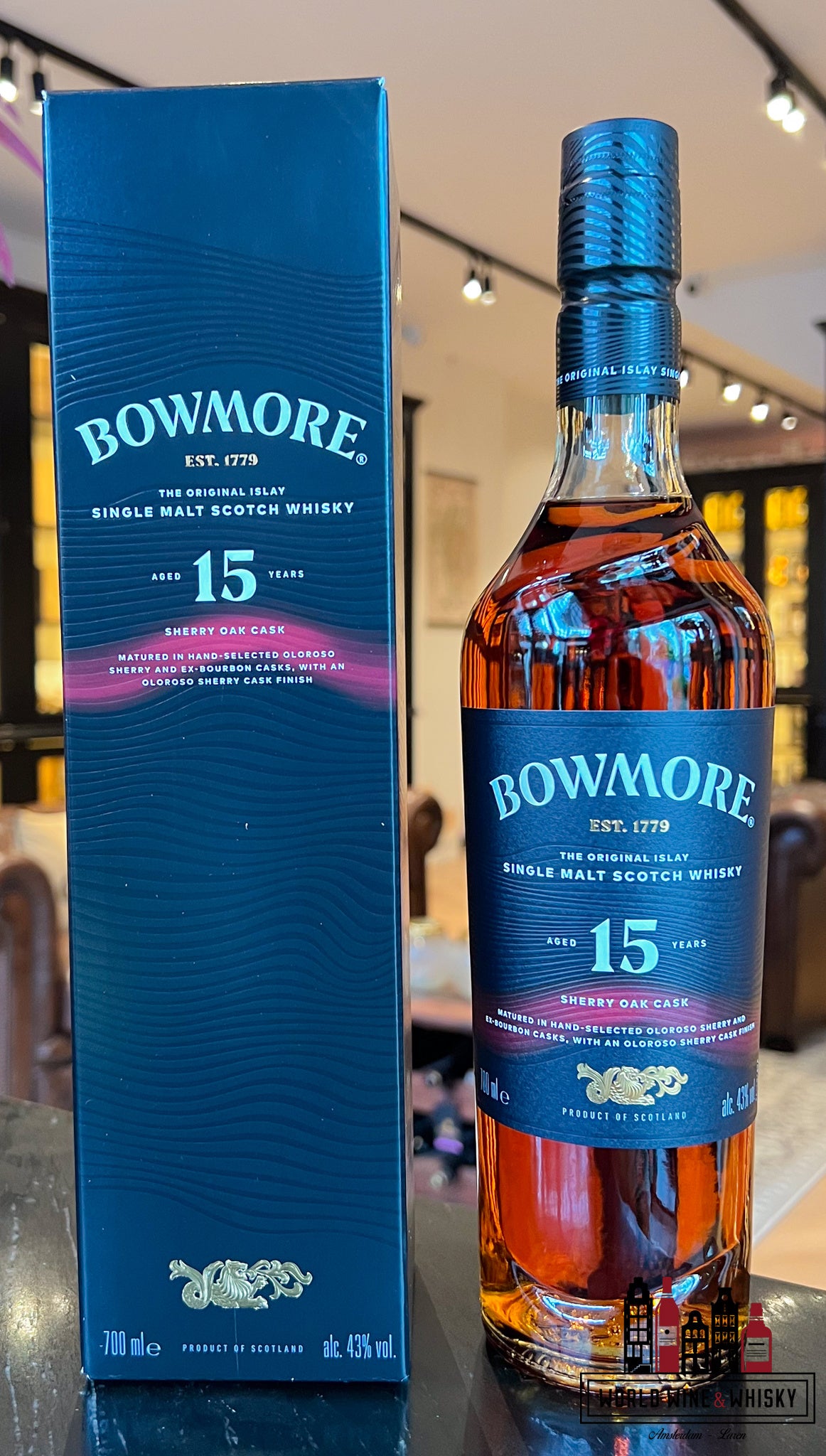 Bowmore 15 Years Old 2024 - Sherry Oak Cask 43% - WORLD WINE WHISKY 