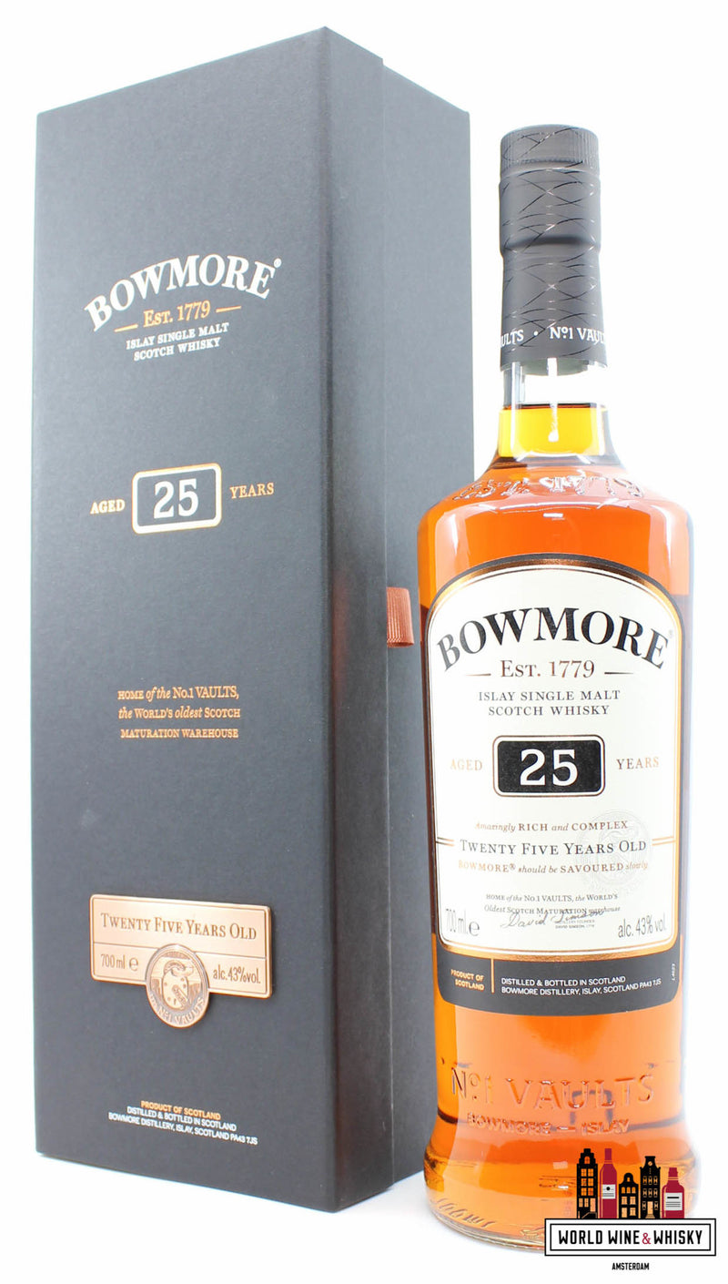 Bowmore 25 Years Old - No. 1 Faults 43% - WORLD WINE WHISKY 