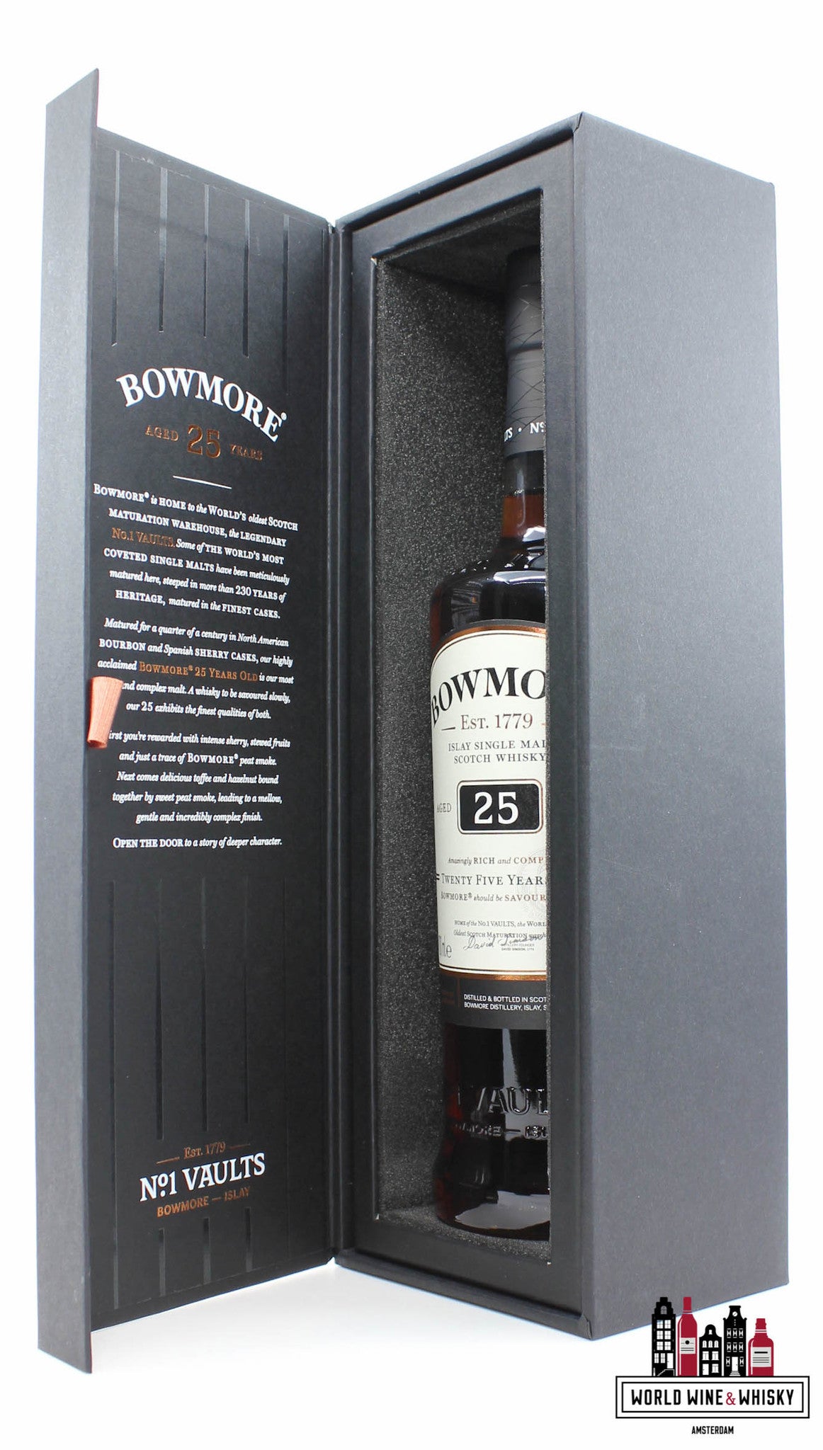Bowmore 25 Years Old - No. 1 Faults 43% - WORLD WINE WHISKY 