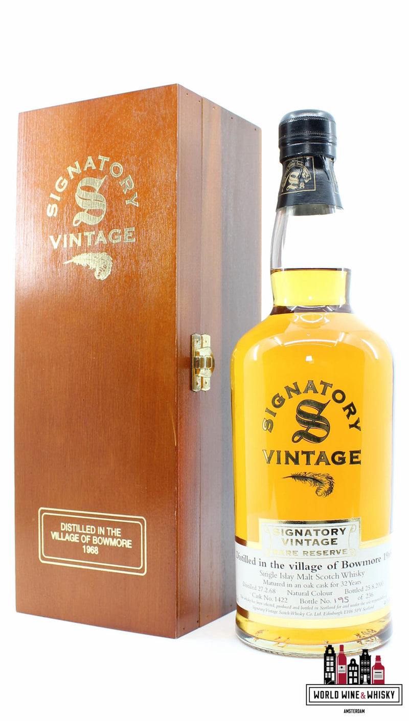 Bowmore 32 Years Old 1968 2000 - Cask 1422 - Signatory Vintage - Rare Reserve 46% (1 of 236) - WORLD WINE WHISKY 
