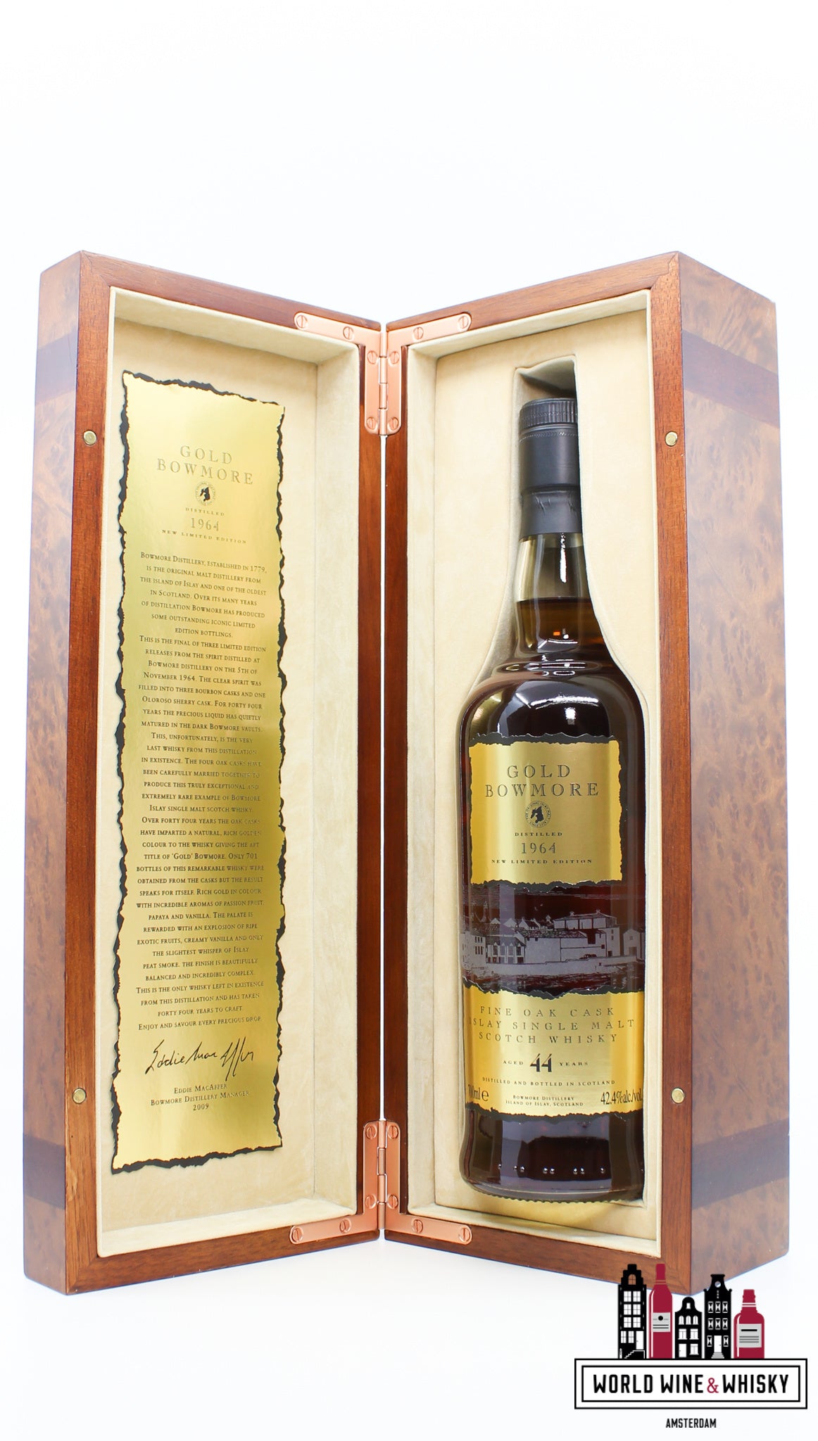 Bowmore 44 Years Old 1964 2009 - Gold Edition 42.4% (1 of 701) - WORLD WINE WHISKY 