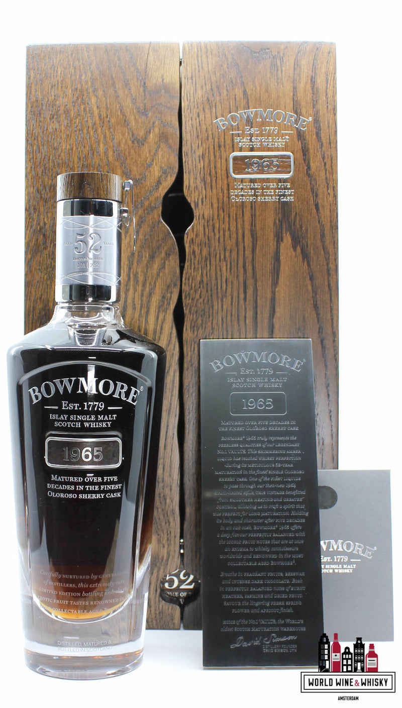 Bowmore 52 Years Old 1965 2018 42% (1 of 232) - Full Set - WORLD WINE WHISKY 