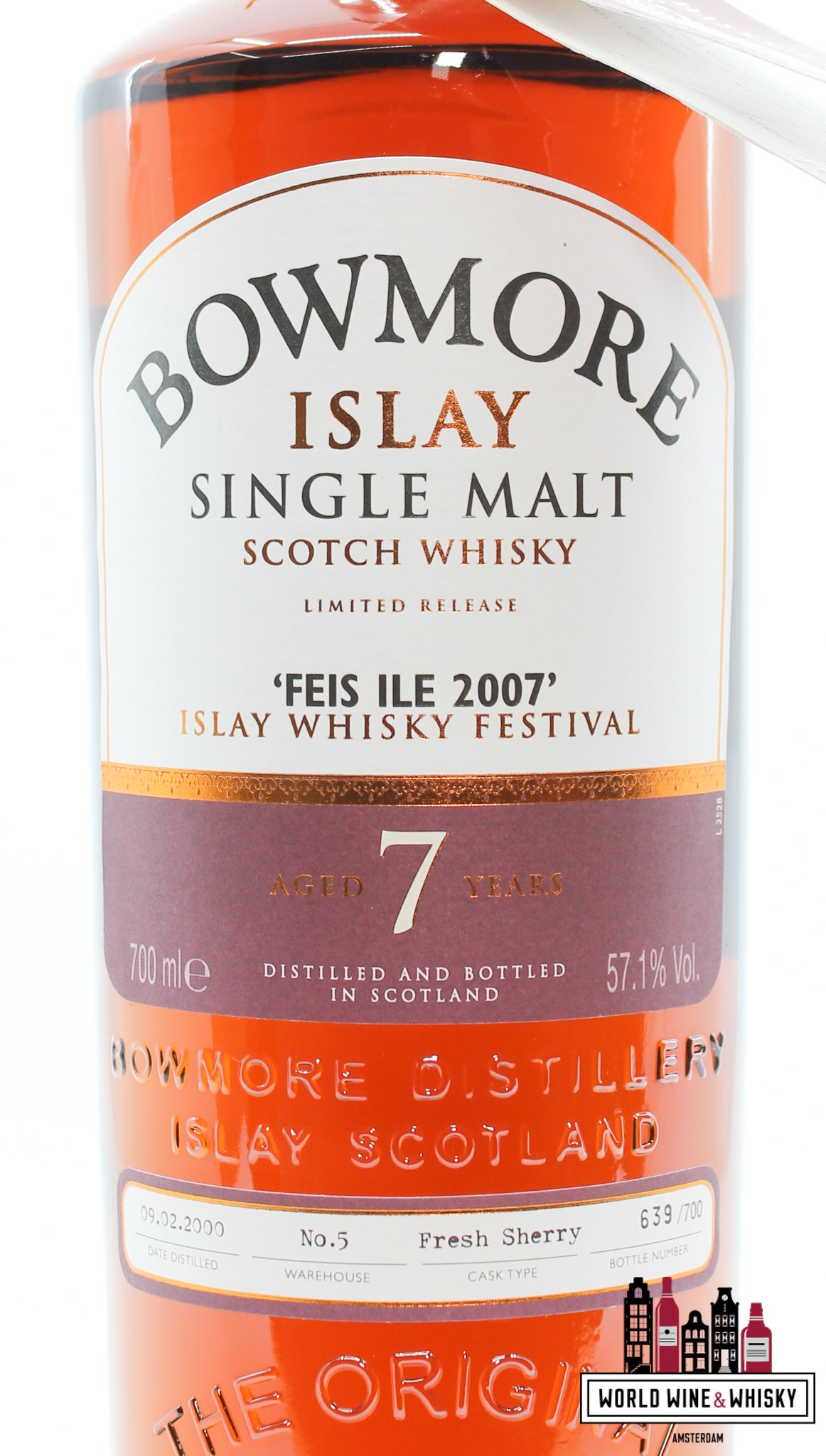 Bowmore 7 Years Old 2000 2007 - Feis Ile 2007 Islay Whisky Festival 57.1% (1 of 700) - WORLD WINE WHISKY 