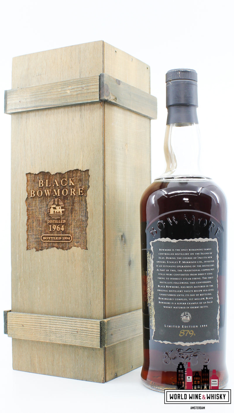 Bowmore Black 30 Years Old 1964 1994 - 2nd Release - Limited Edition 50% (1 of 2000) - WORLD WINE WHISKY 