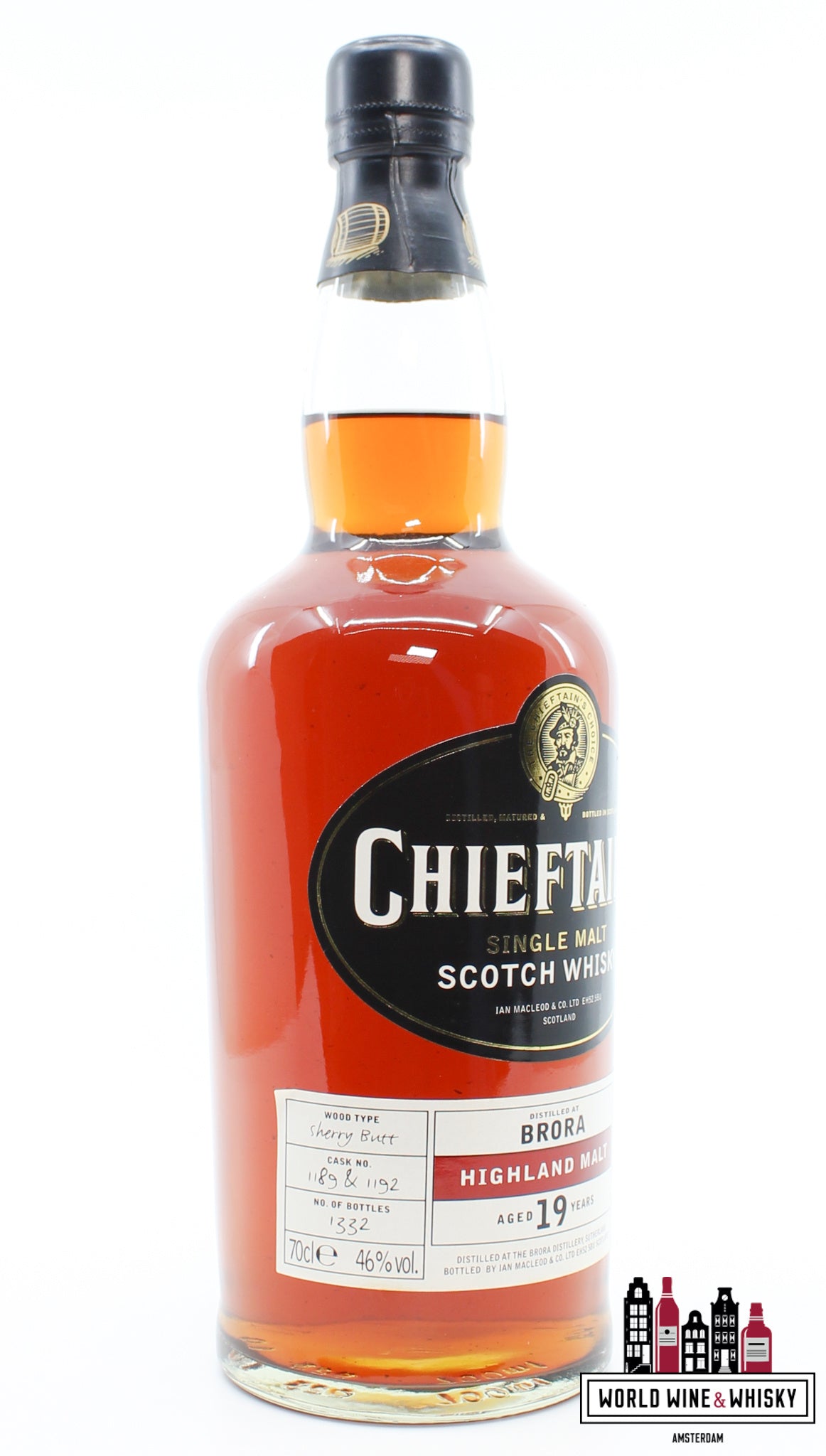 Brora 19 Years Old 1982 2001 - Cask 1189 + 1192 - Chieftain's Choice - Ian Macleod 46% 1 of 1332 (Closed Distillery) - WORLD WINE WHISKY 