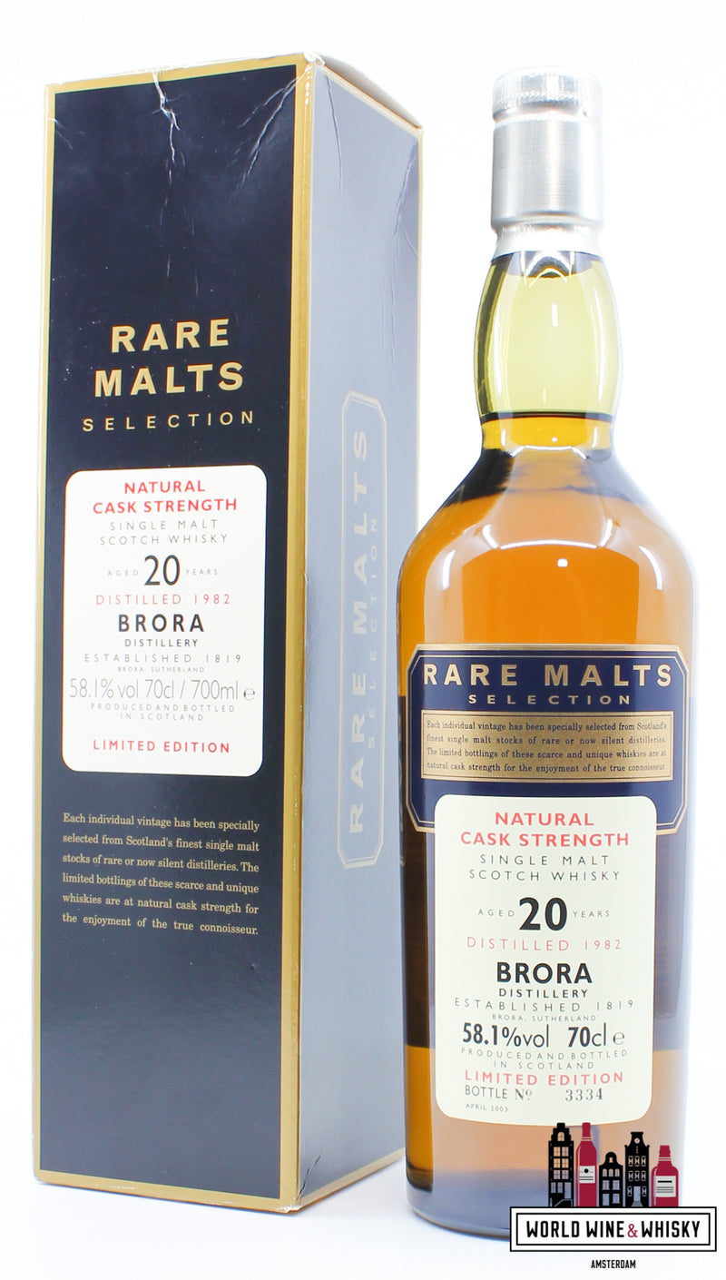 Brora 20 Years Old 1982 2003 - Rare Malts Selection - Natural Cask Strength 58.1% (Closed Distillery) - WORLD WINE WHISKY 