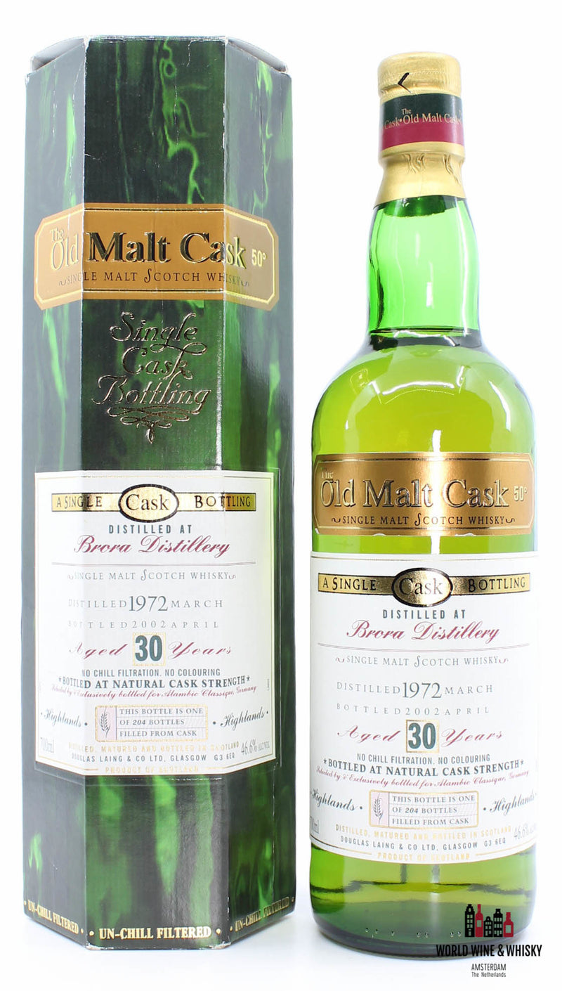 Brora 30 Years Old 1972 2002 - Old Malt Cask - Douglas Laing 46.6% - Closed Distillery (1 of 204) - WORLD WINE WHISKY 